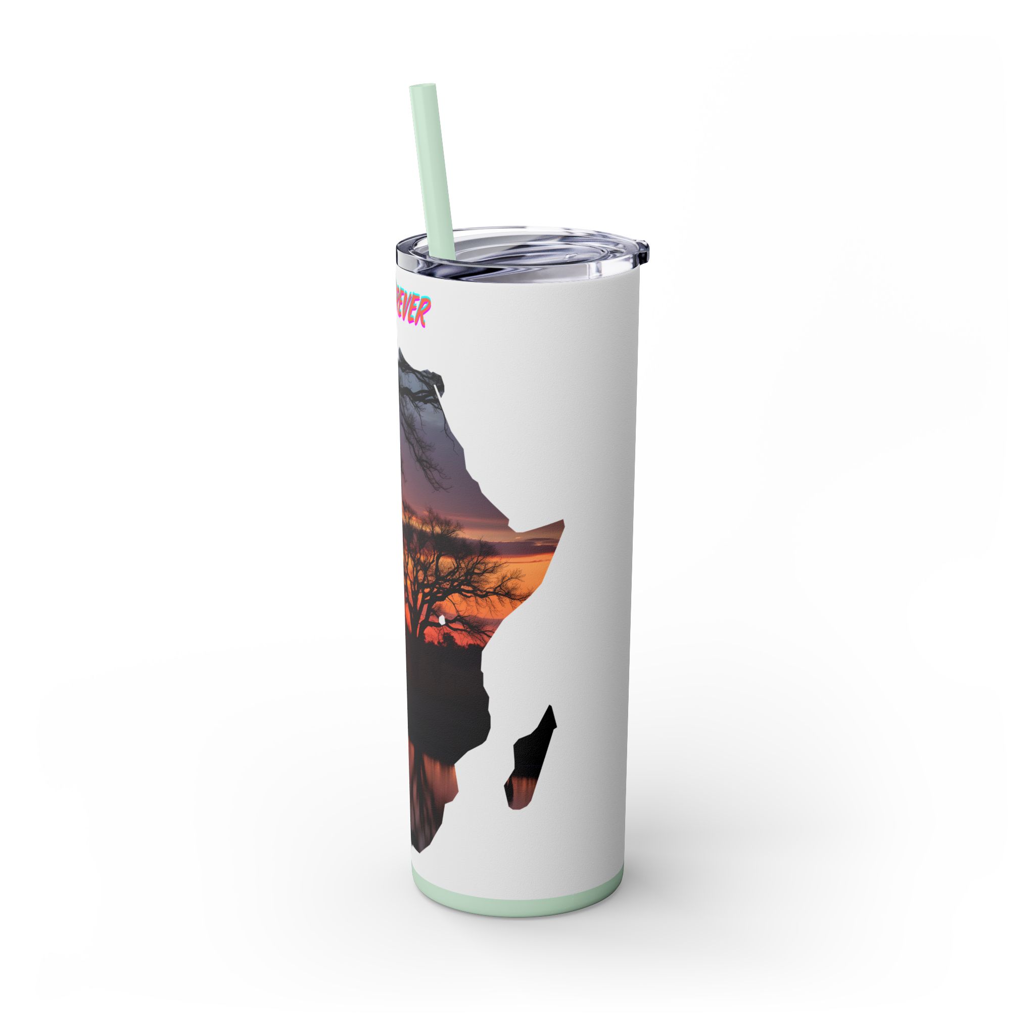 African Sunset Skinny Tumbler with Straw, 20oz | Travel Mug, Yeti Cup, Eco-Friendly Drinkware, Gift for Nature Lovers, Black History Month - Image 49