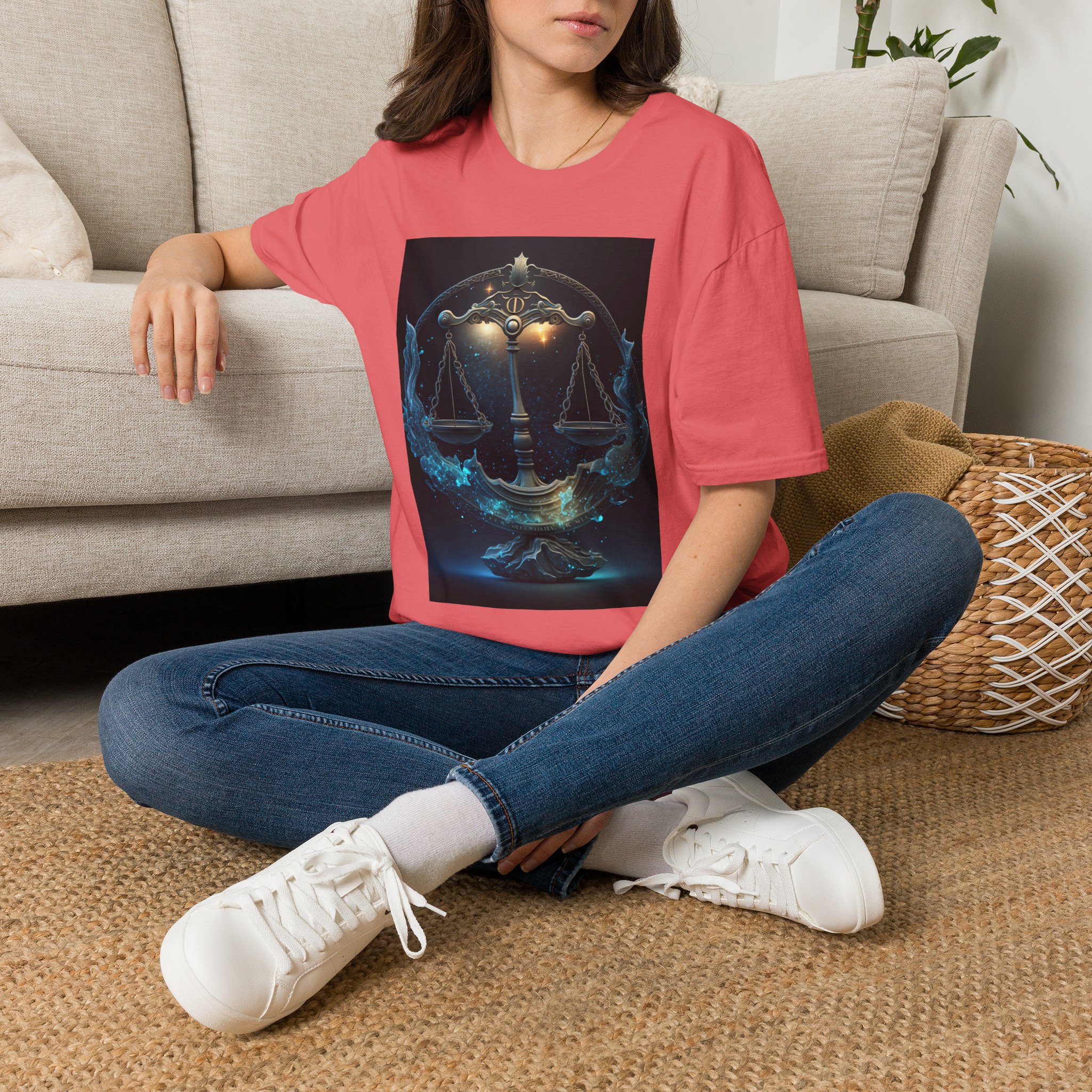 Libra Zodiac T-Shirt — Scales Astrology Tee with "I Was Perfectly Libra" Back Design - Image 15