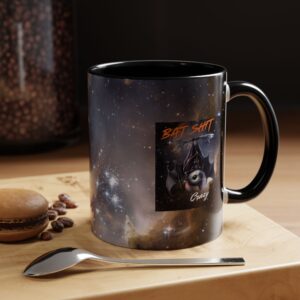 Galactic Accent Coffee Mug | Bat Shit Crazy | Unique Gift for Coffee Lovers, Space Theme, Astronaut Decor, Fun Office Mug, Cosmic Drinkware