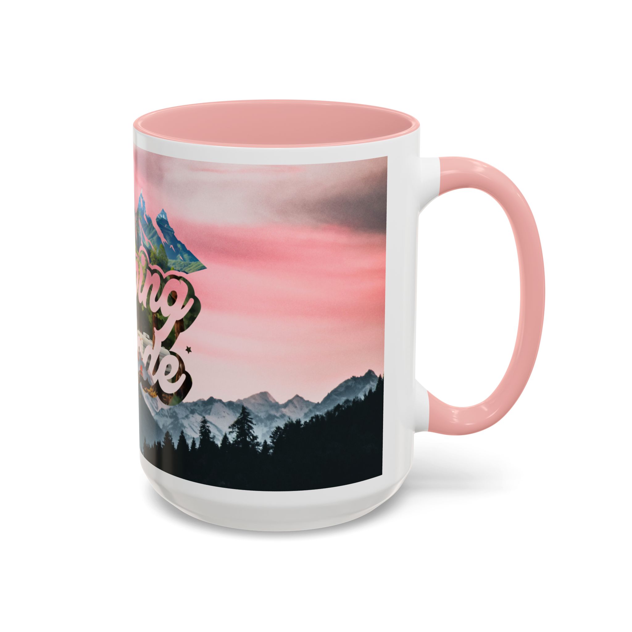 Camping Mode Coffee Mug — Pink Mountain Scenic Accent Mug (11/15oz) - Image 32