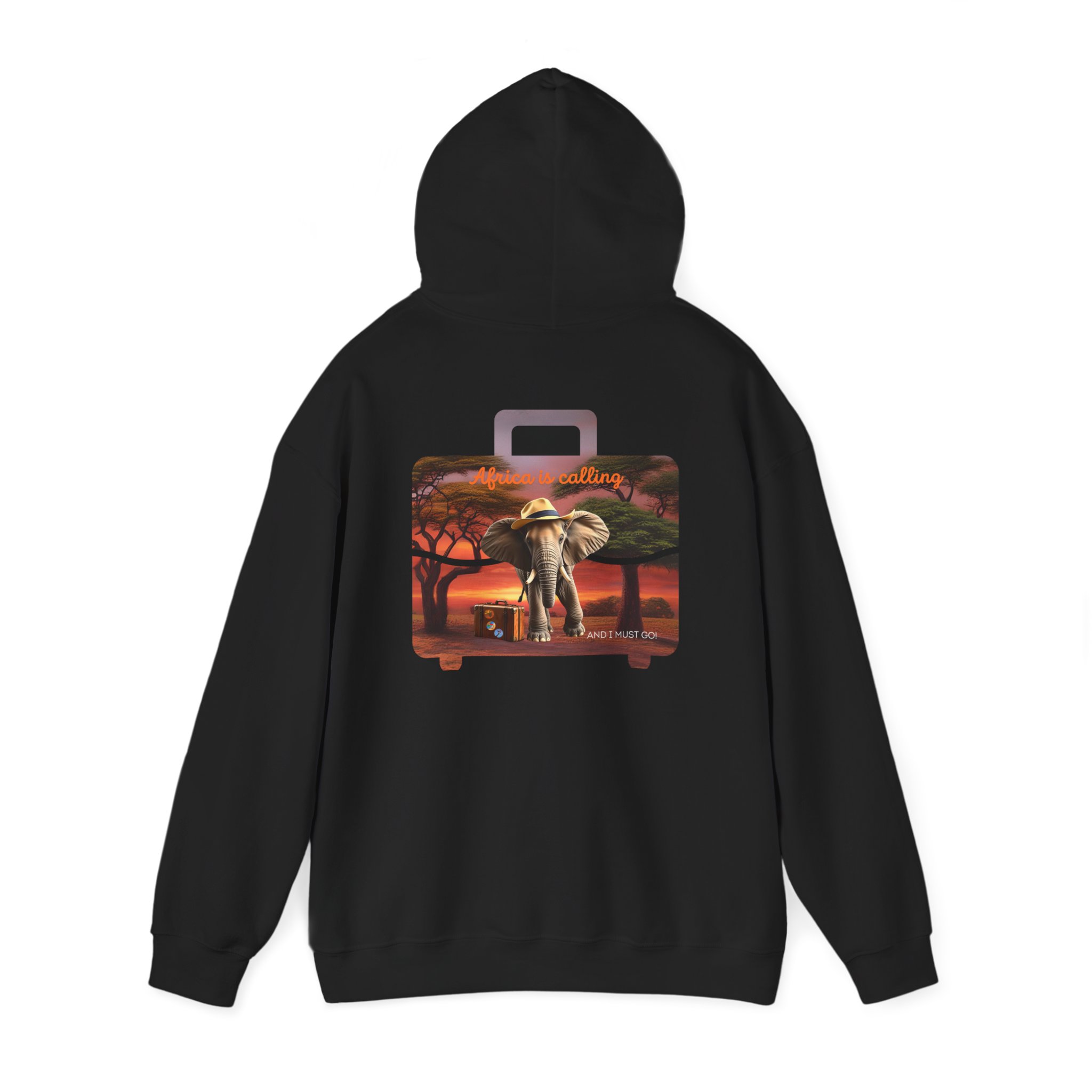 Safari Sunset Elephant Hoodie, Unisex Cozy Sweatshirt, Nature Lover Gift, Animal Print Apparel, Perfect for Travel and Everyday Style - Image 5