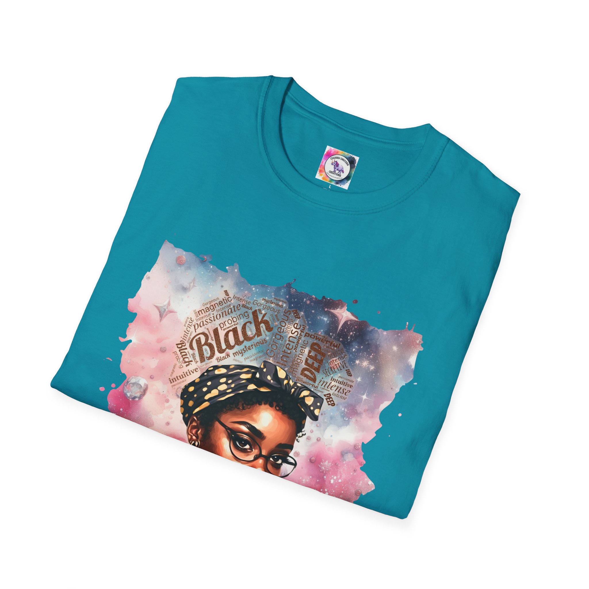 T-Shirt — 'Black Scorpio Queen' Afrocentric Watercolor Portrait Tee - Image 49