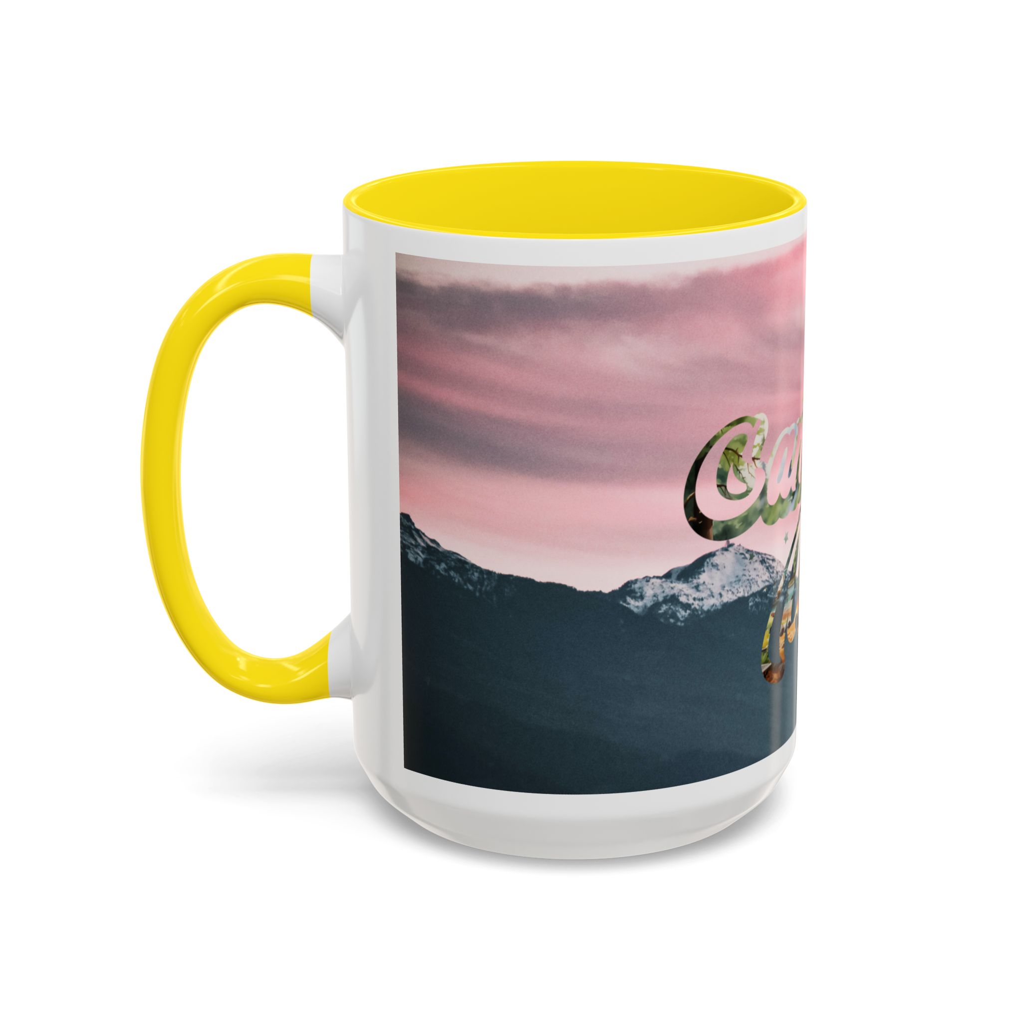 Camping Mode Coffee Mug — Pink Mountain Scenic Accent Mug (11/15oz) - Image 68