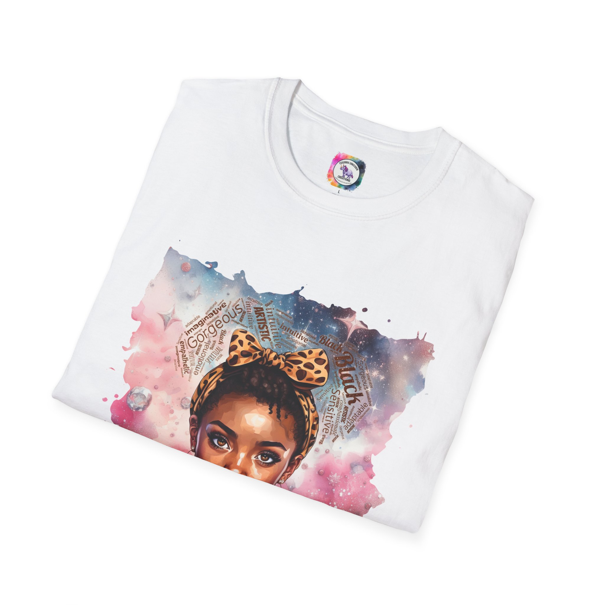 Pisces Queen Portrait T-Shirt — Leopard Headband Watercolor Glam Tee - Image 9