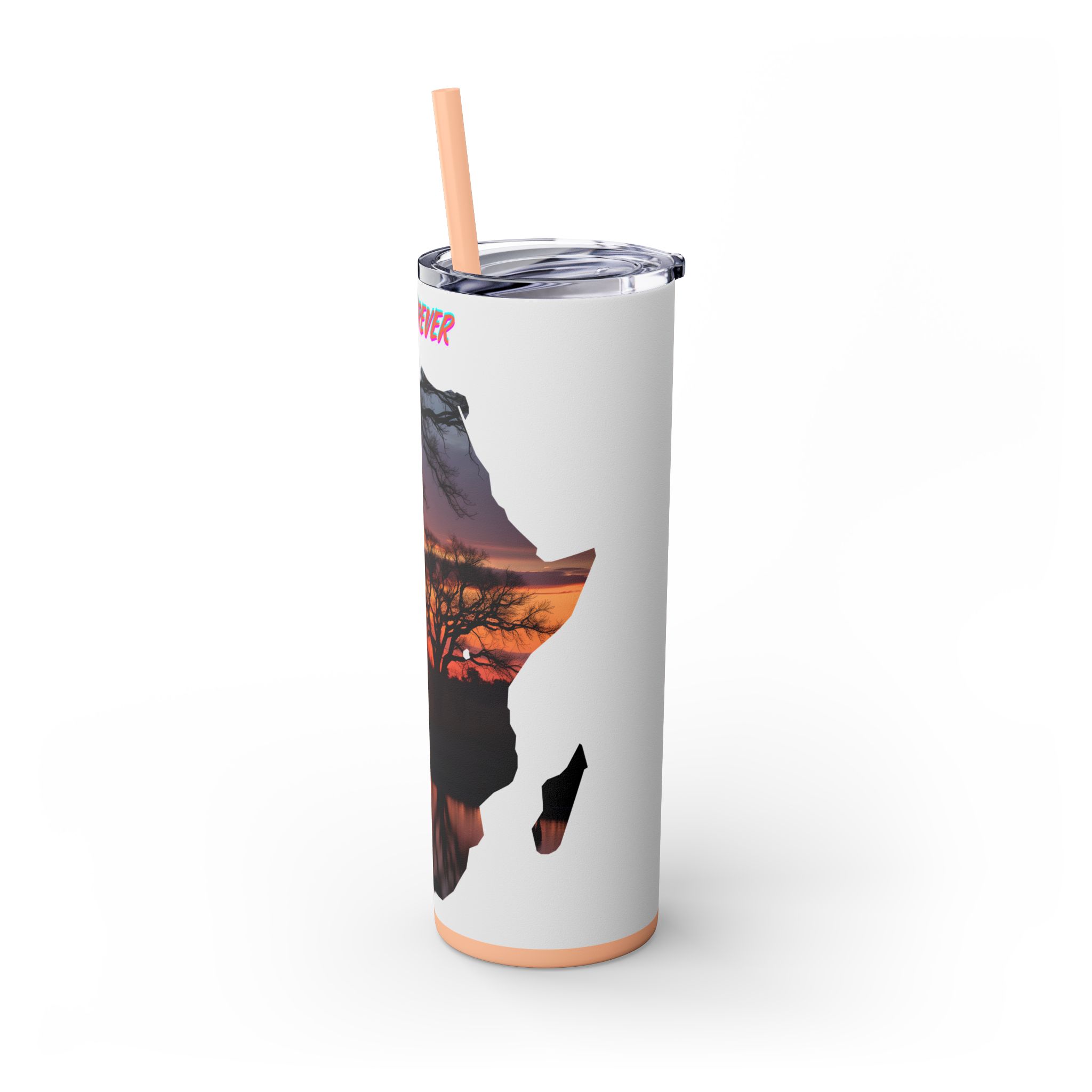 African Sunset Skinny Tumbler with Straw, 20oz | Travel Mug, Yeti Cup, Eco-Friendly Drinkware, Gift for Nature Lovers, Black History Month - Image 34