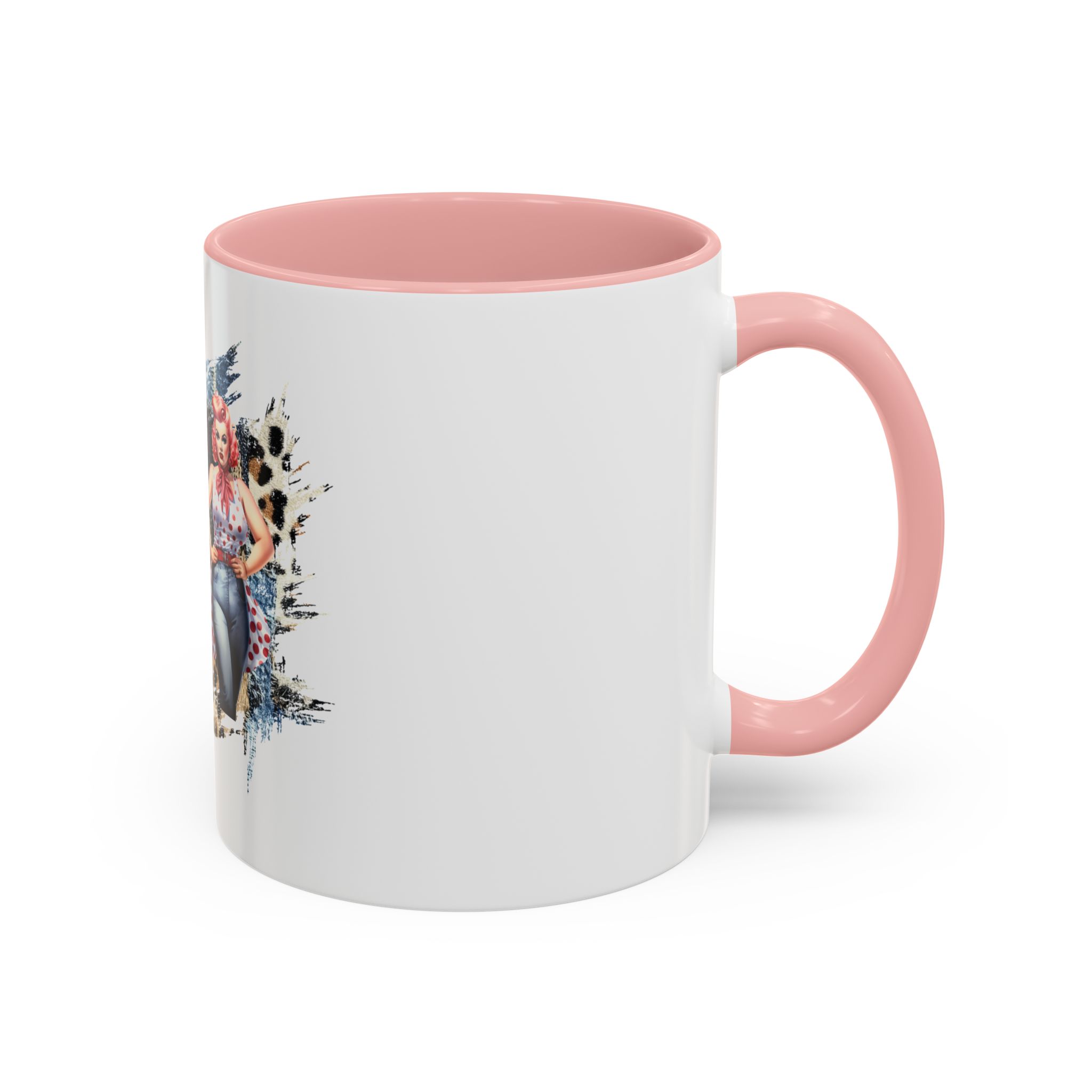 Vintage Pin-Up Coffee Mug — "Beauty is Not Defined by the Size of Your Jeans" Accent Mug - Image 10