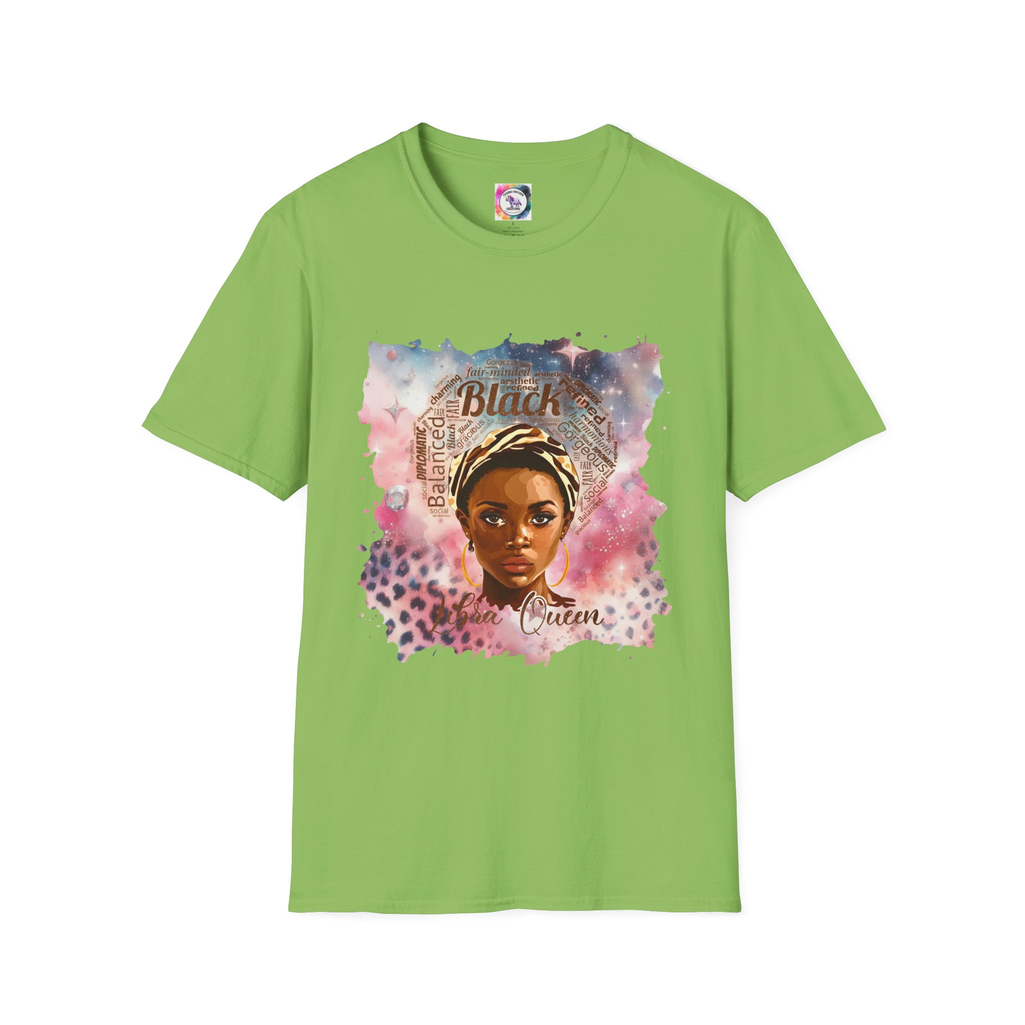 T-Shirt — Black Libra Queen Portrait Tee (Afrocentric Art, Empowerment) - Image 31