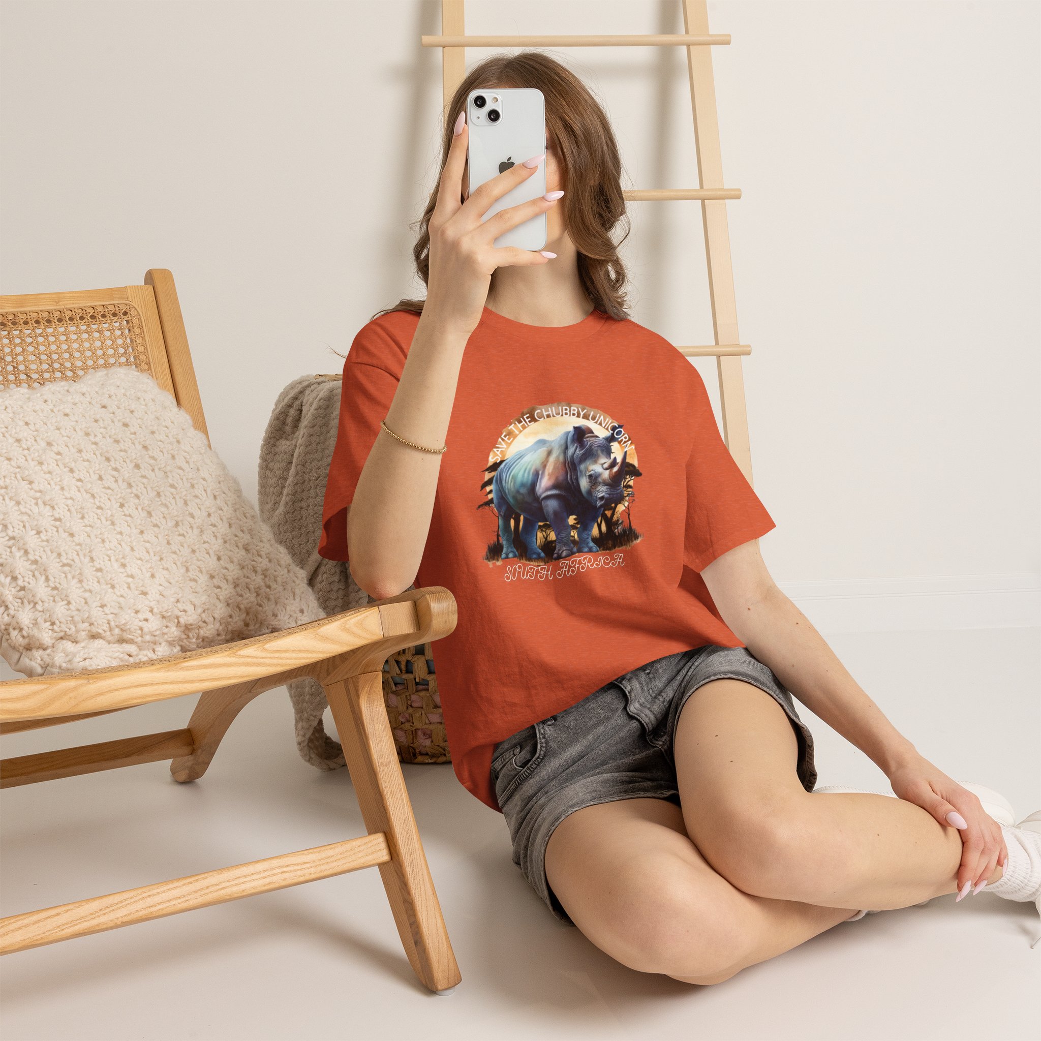 Vintage Rhino Graphic Tee | Comfortable Unisex Heavy Cotton Shirt | Animal Lover Gift | Eco-Friendly Fashion | Nature-Inspired Apparel - Image 25