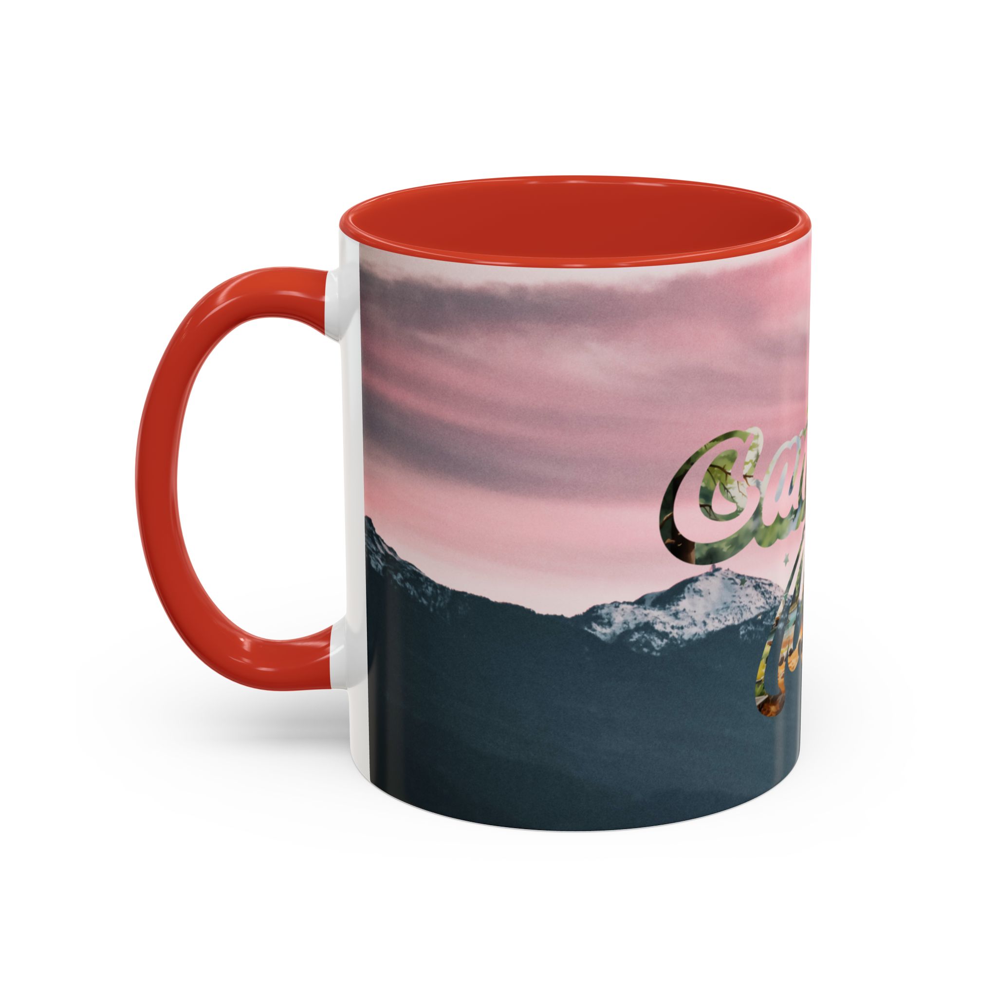 Camping Mode Coffee Mug — Pink Mountain Scenic Accent Mug (11/15oz) - Image 18