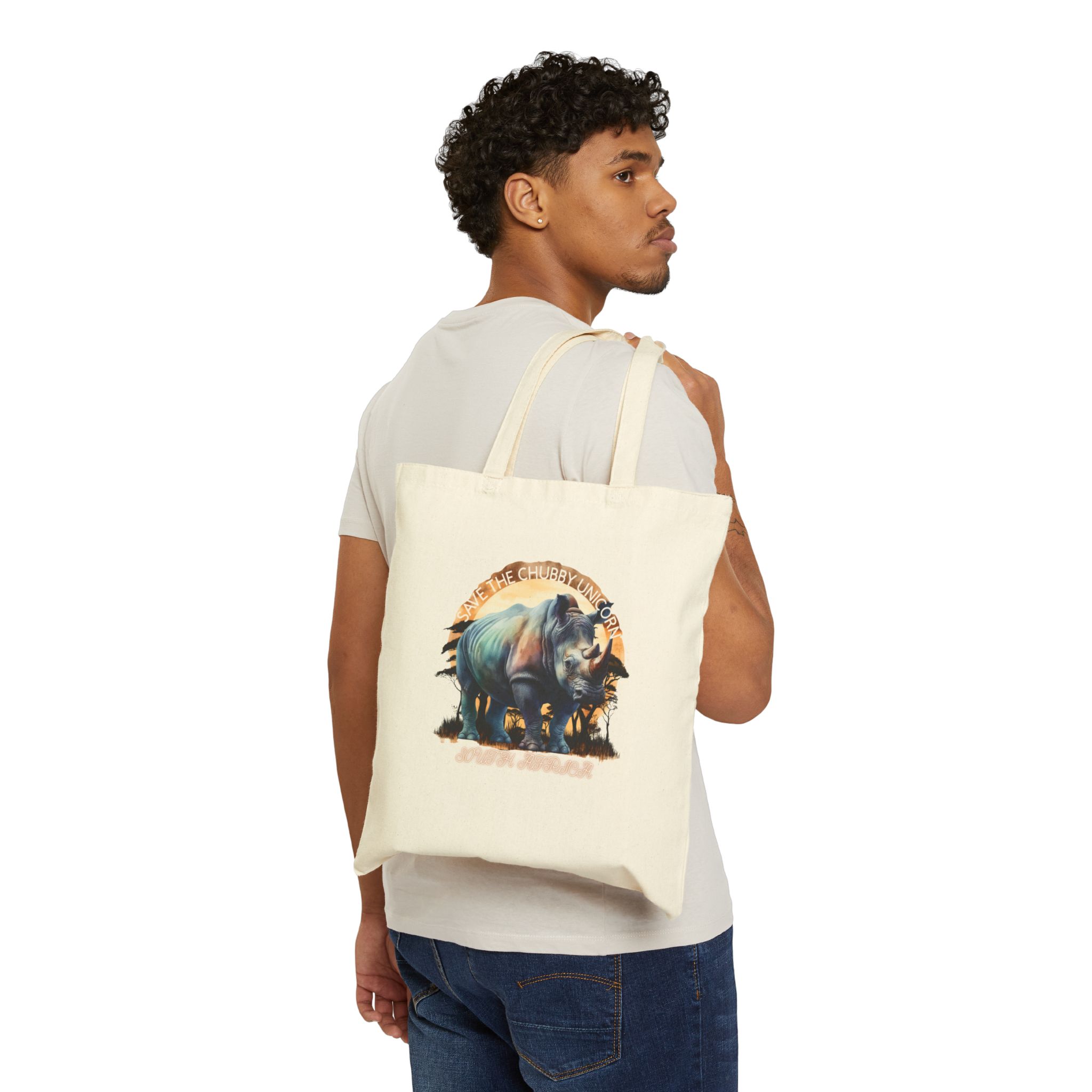 Wildlife Adventure Cotton Canvas Tote Bag, Eco-Friendly Shopping Bag, Animal Lover Gift, Nature Tote, Beach Bag, Reusable Grocery Bag - Image 4