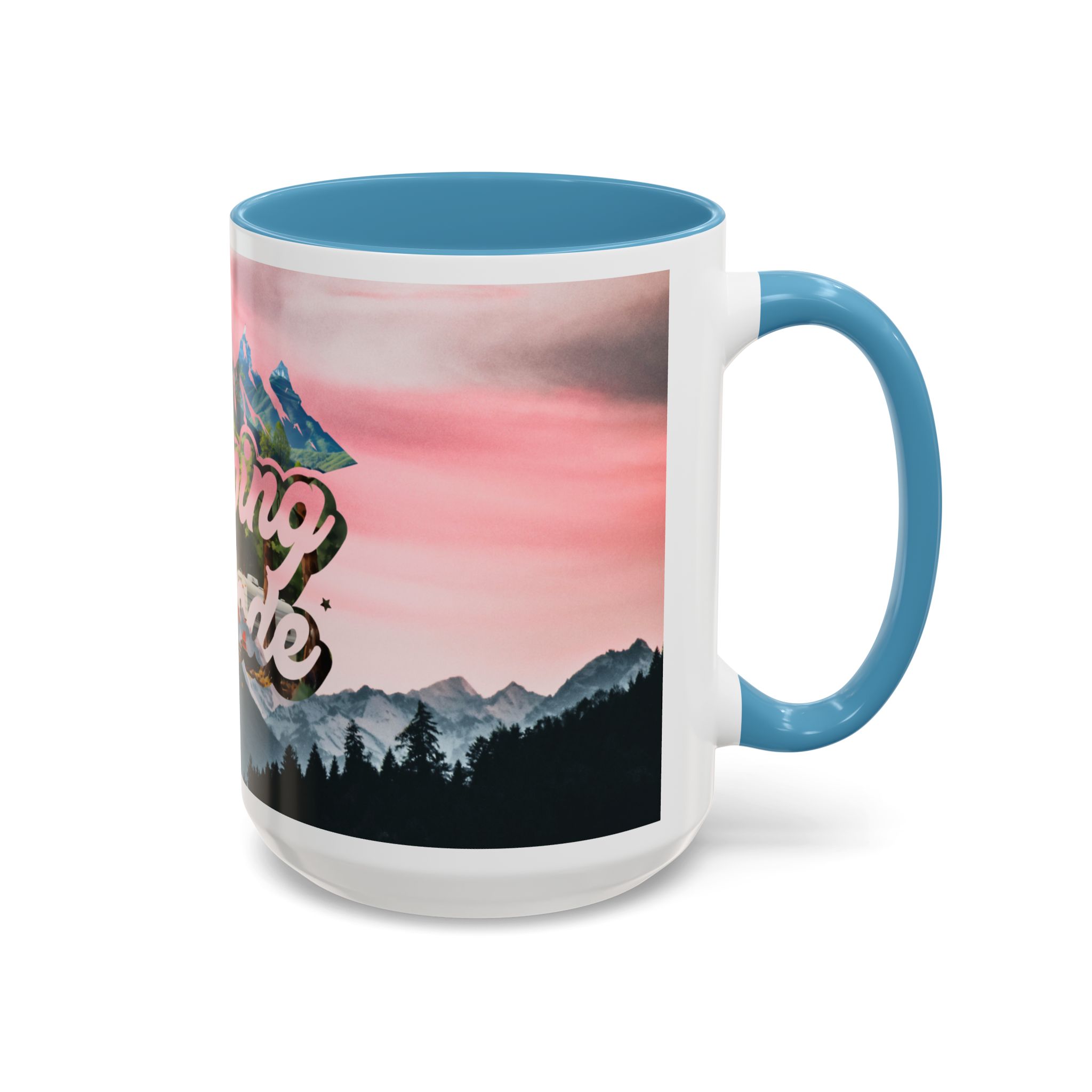 Camping Mode Coffee Mug — Pink Mountain Scenic Accent Mug (11/15oz) - Image 47
