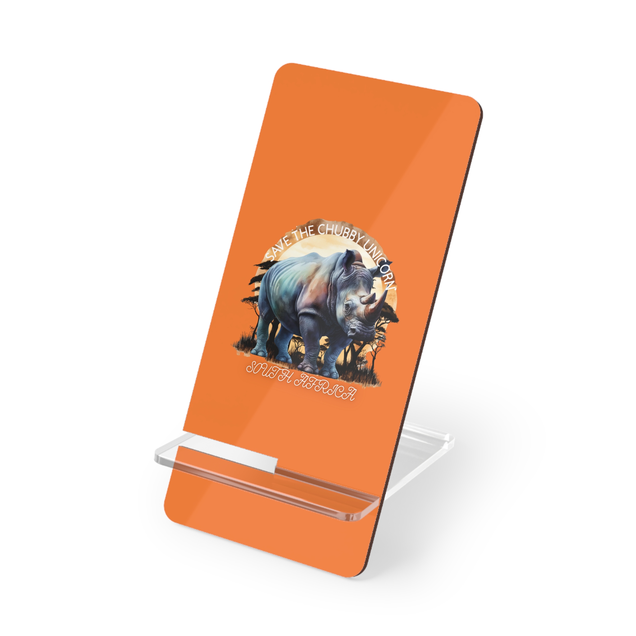 Colorful Rhino Mobile Display Stand, Phone Holder, Desk Accessory, Gift for Animal Lovers, Home Office Organizers - Image 2