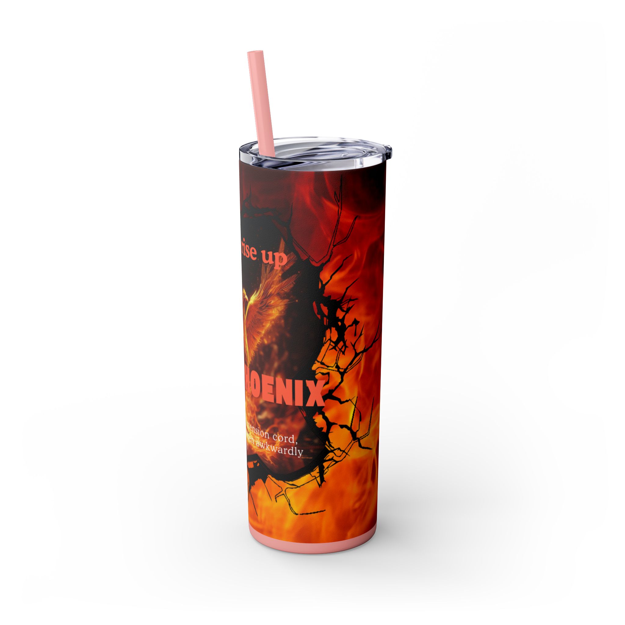 Fiery Phoenix Skinny Tumbler | Inspirational Drinkware, 20oz Travel Mug, Motivational Gift, Coffee Cup, Unique Water Bottle - Image 12