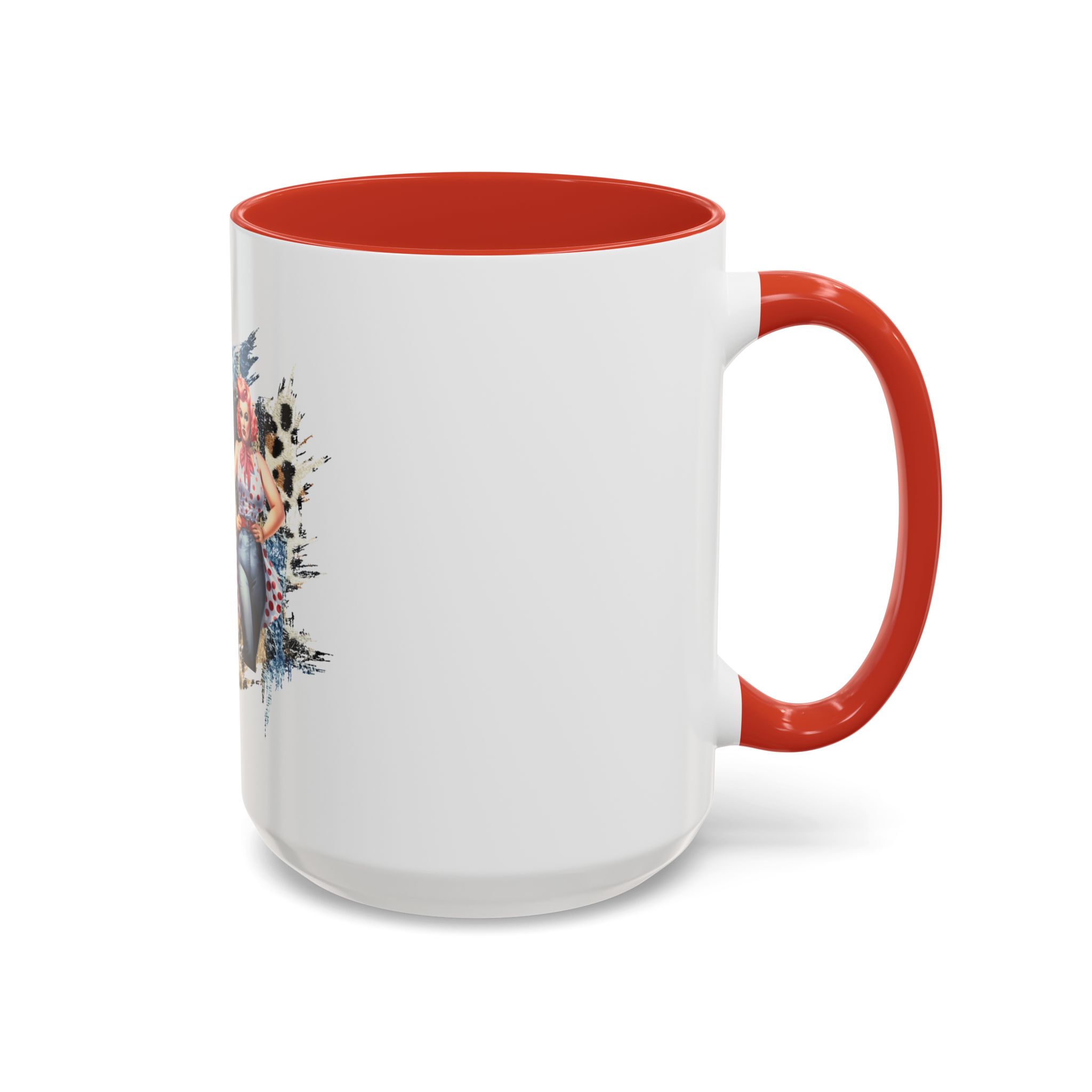 Vintage Pin-Up Coffee Mug — "Beauty is Not Defined by the Size of Your Jeans" Accent Mug - Image 30