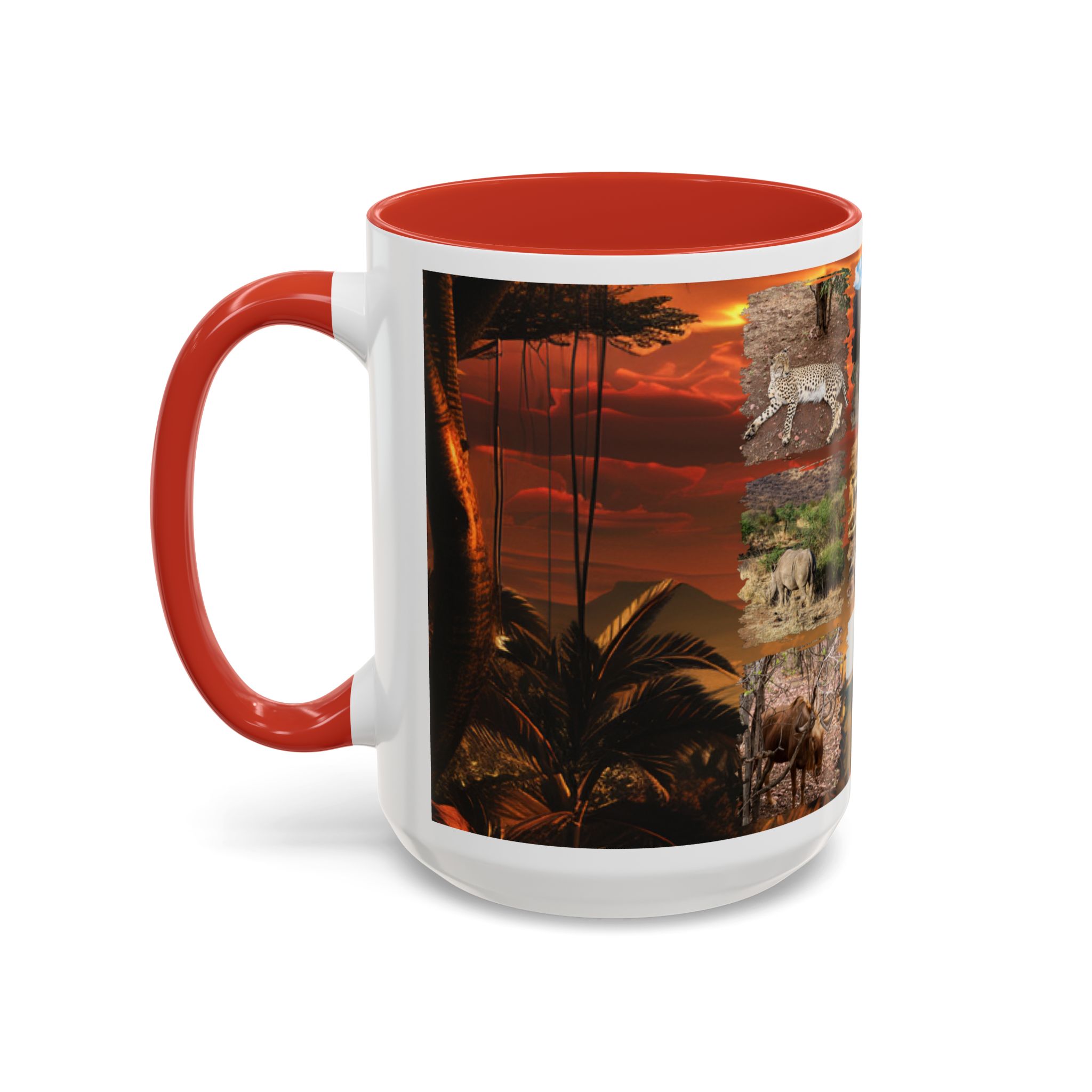 Wildlife Collage Accent Coffee Mug — Rustic Safari Animal Photo Design (11/15 oz) - Image 31