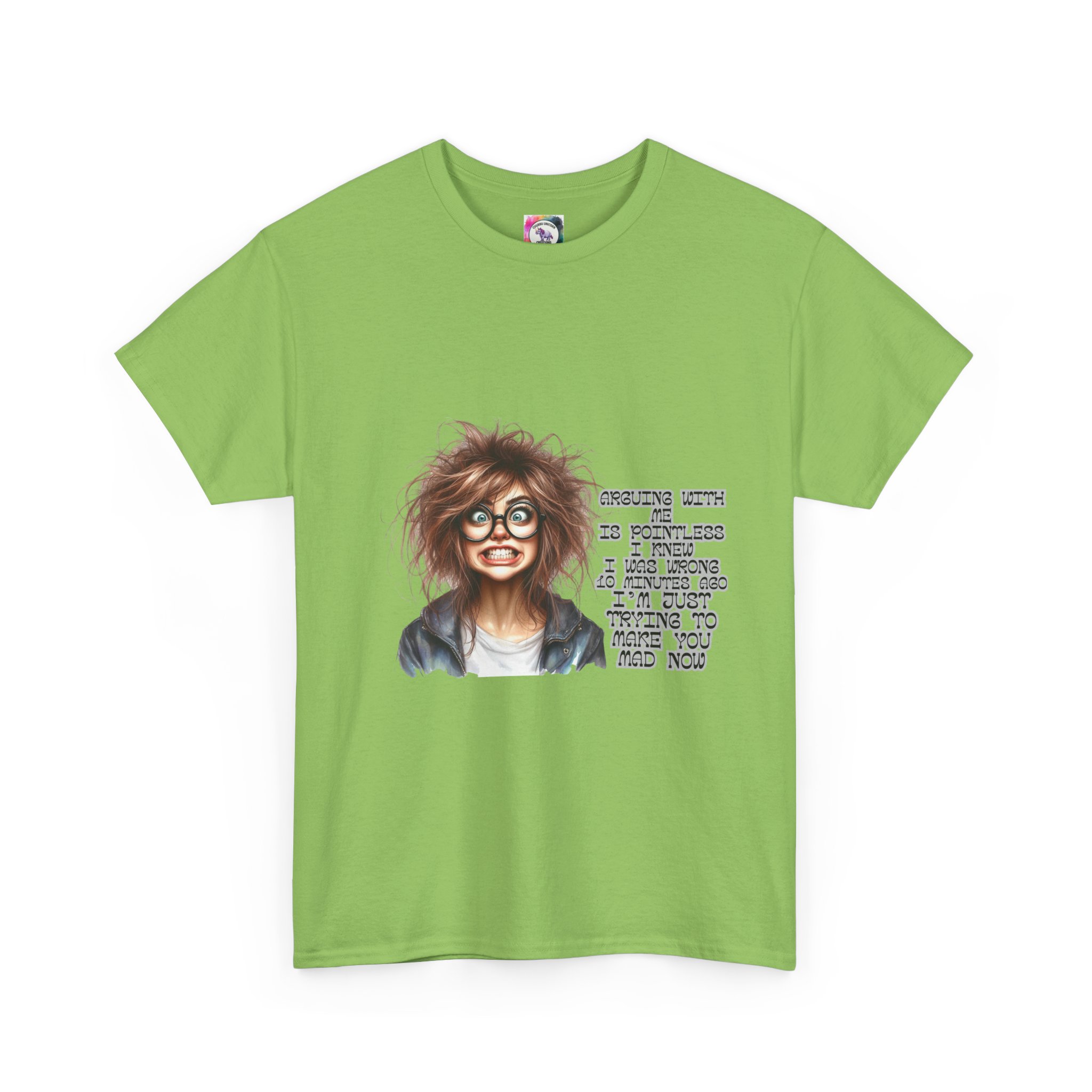 Crazy Hair Woman T‑Shirt — Funny Geeky Portrait with 'Funny' Quote - Image 27