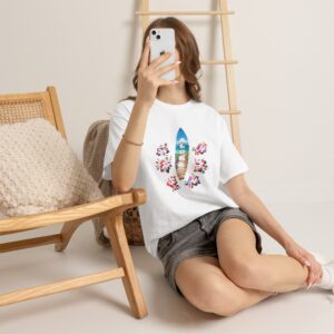 Aloha Surfboard Tee — Hawaiian Floral Beach T-Shirt