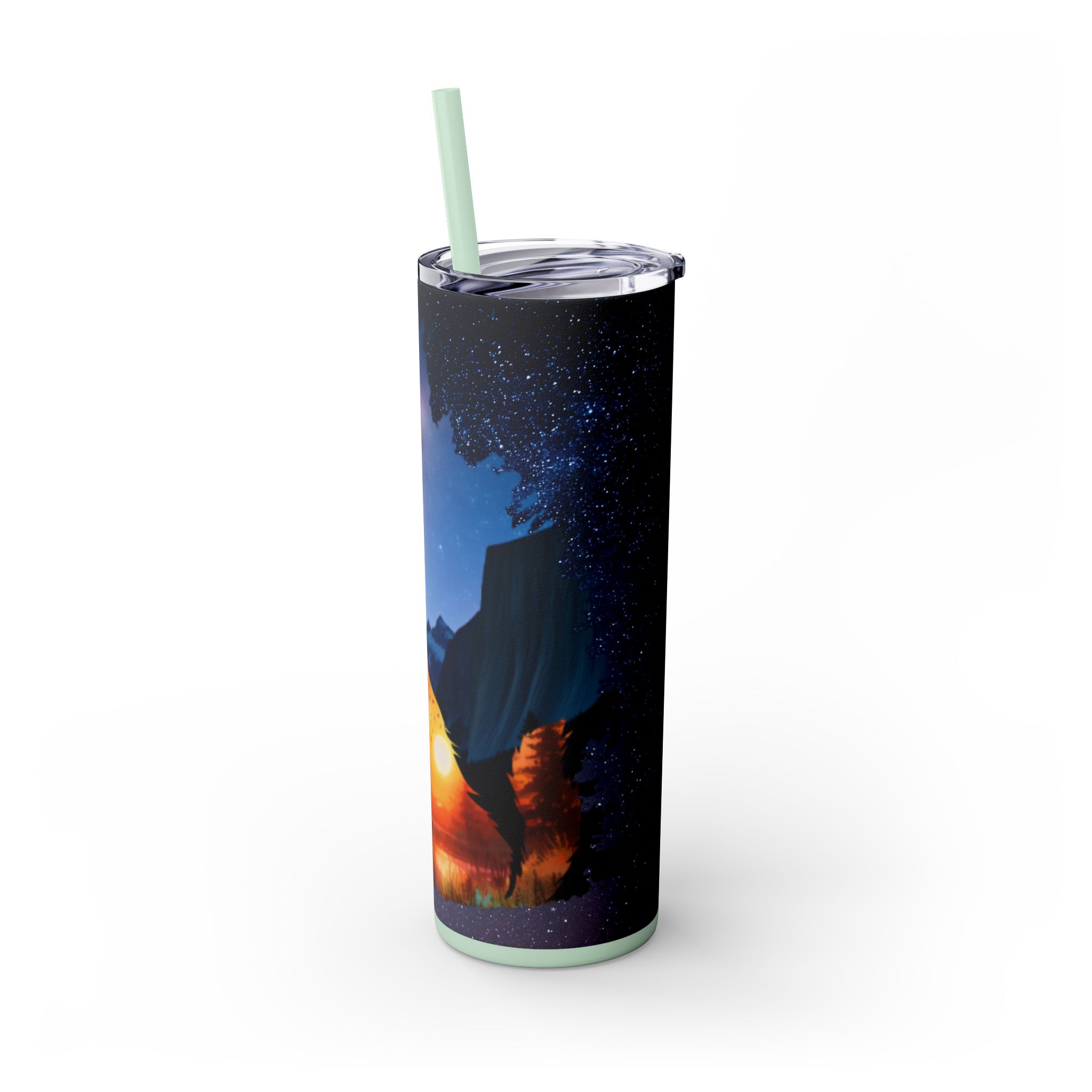20oz Skinny Tumbler with Straw - Inspirational Travel Scene, Eco-Friendly Drinkware, Adventure Mug, Outdoor Gift, Unique Party Favor - Image 49