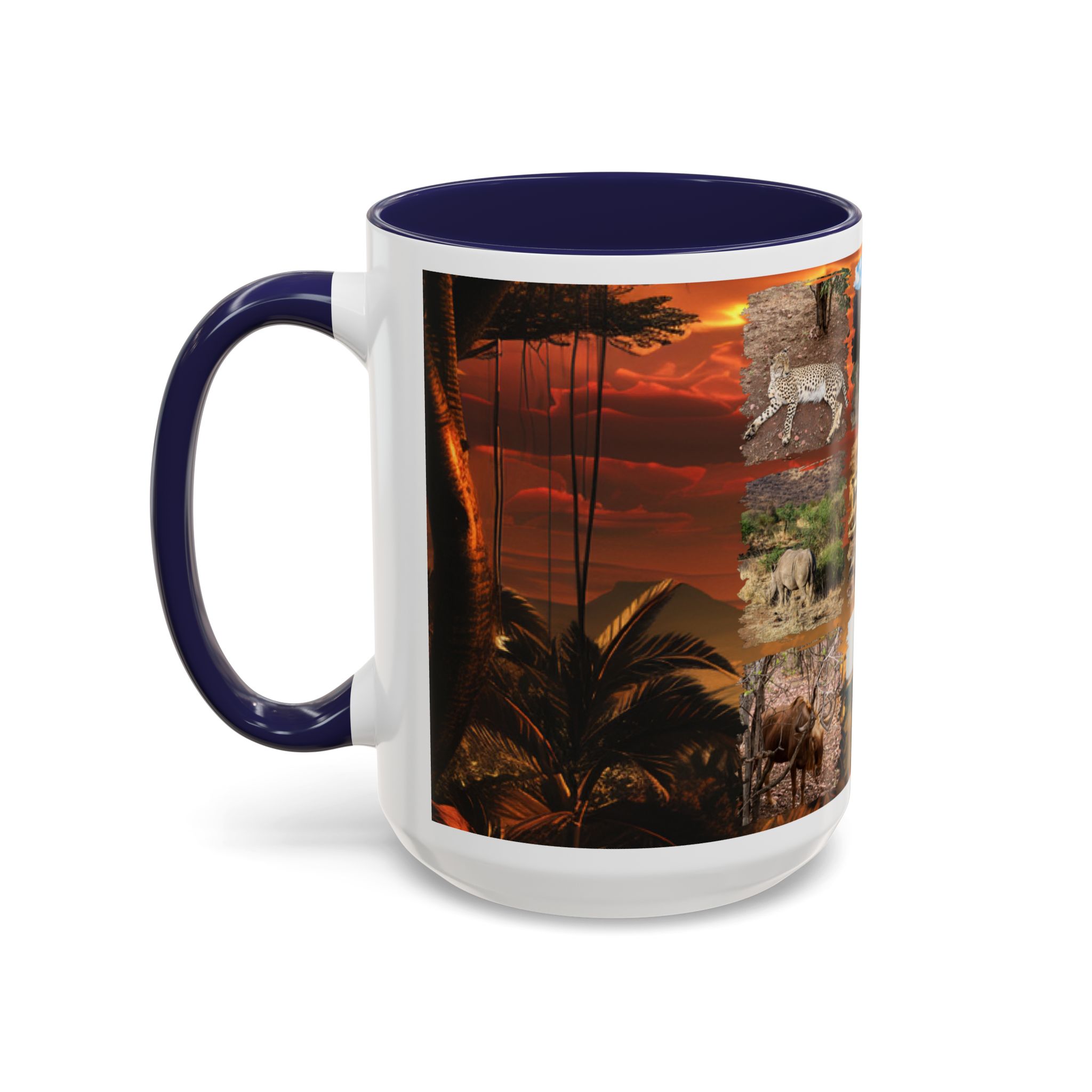 Wildlife Collage Accent Coffee Mug — Rustic Safari Animal Photo Design (11/15 oz) - Image 23