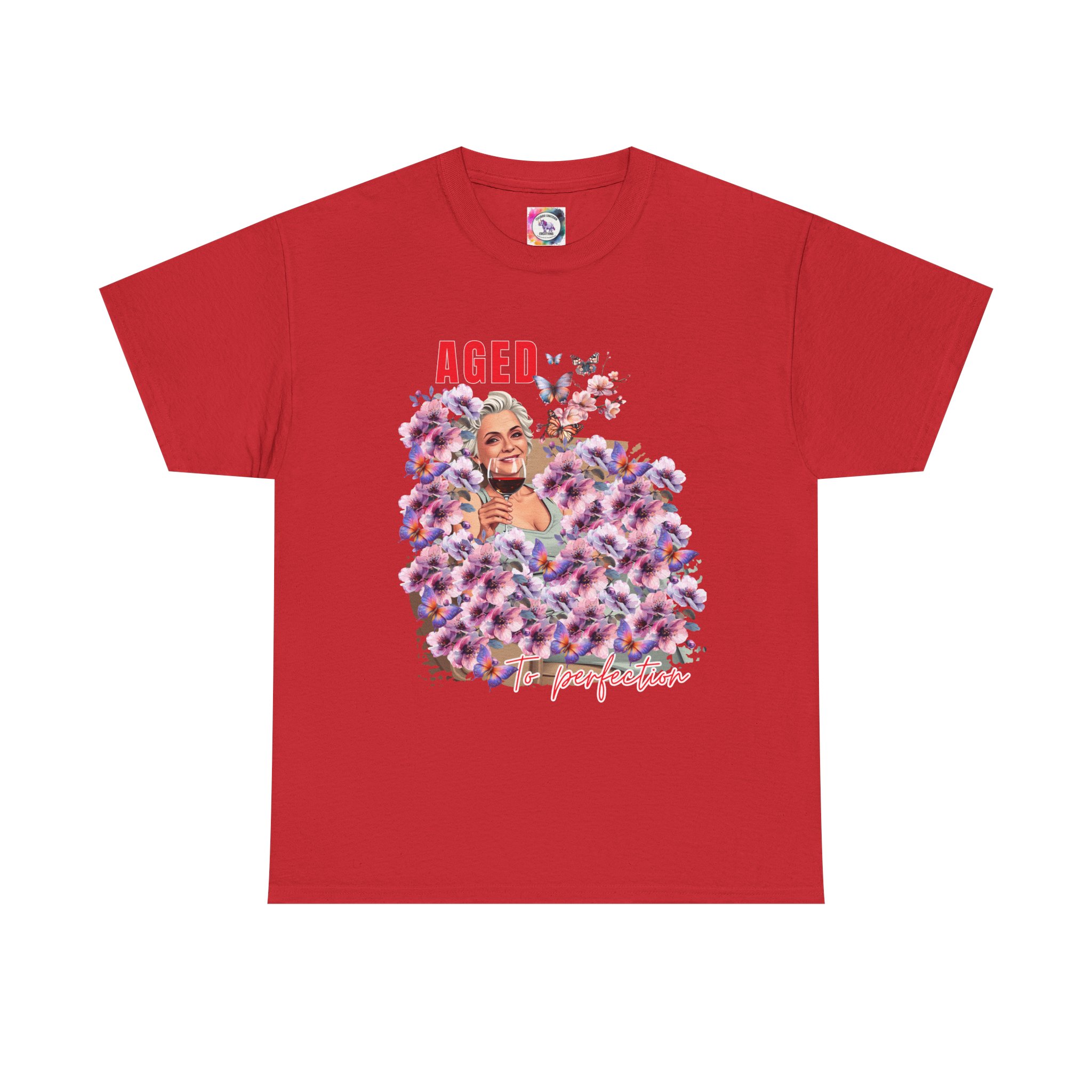 Aged to Perfection Unisex Heavy Cotton Tee, Birthday Gift, Casual Wear, Celebration Shirt, Floral Graphic Tee - Image 56