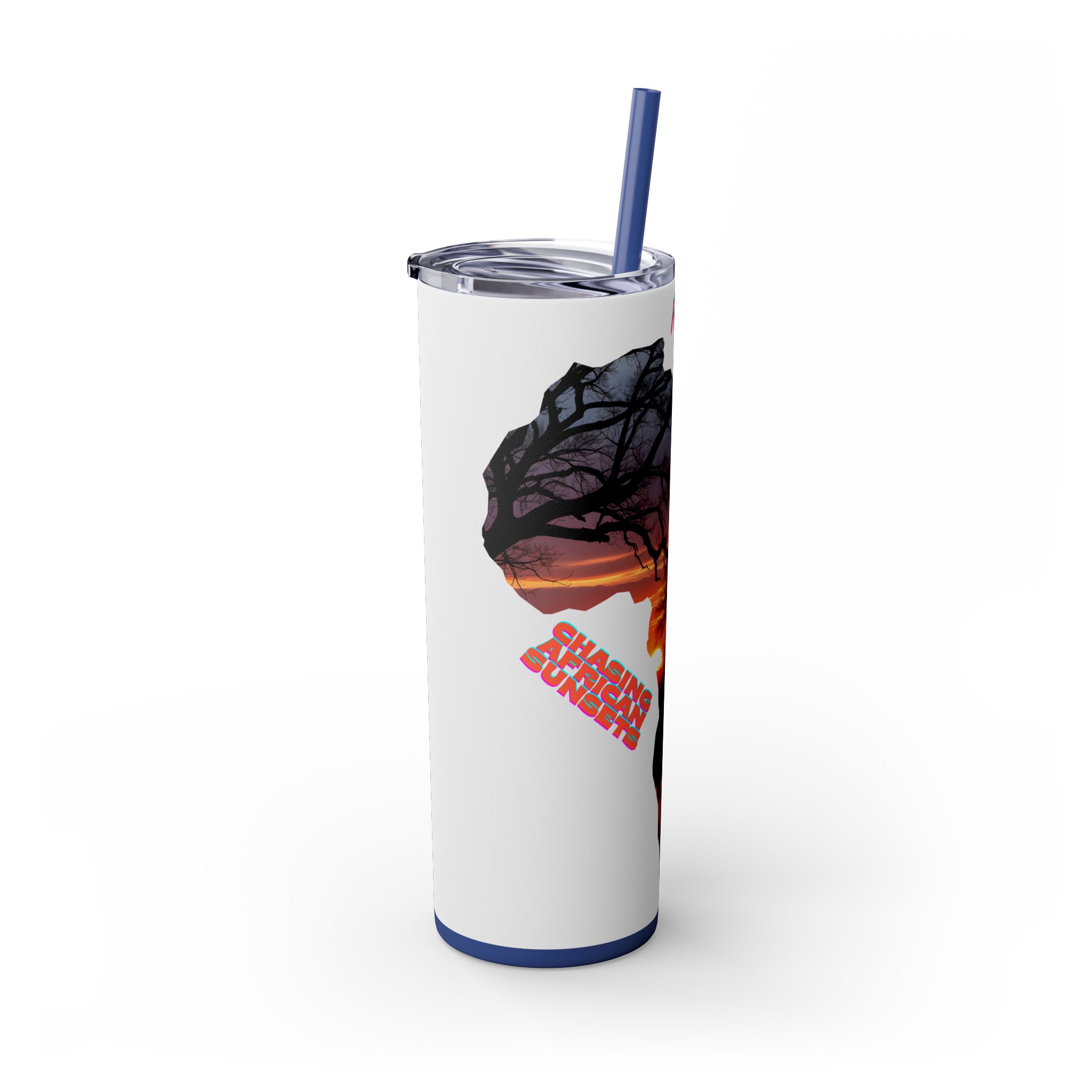 African Sunset Skinny Tumbler with Straw, 20oz | Travel Mug, Yeti Cup, Eco-Friendly Drinkware, Gift for Nature Lovers, Black History Month - Image 62