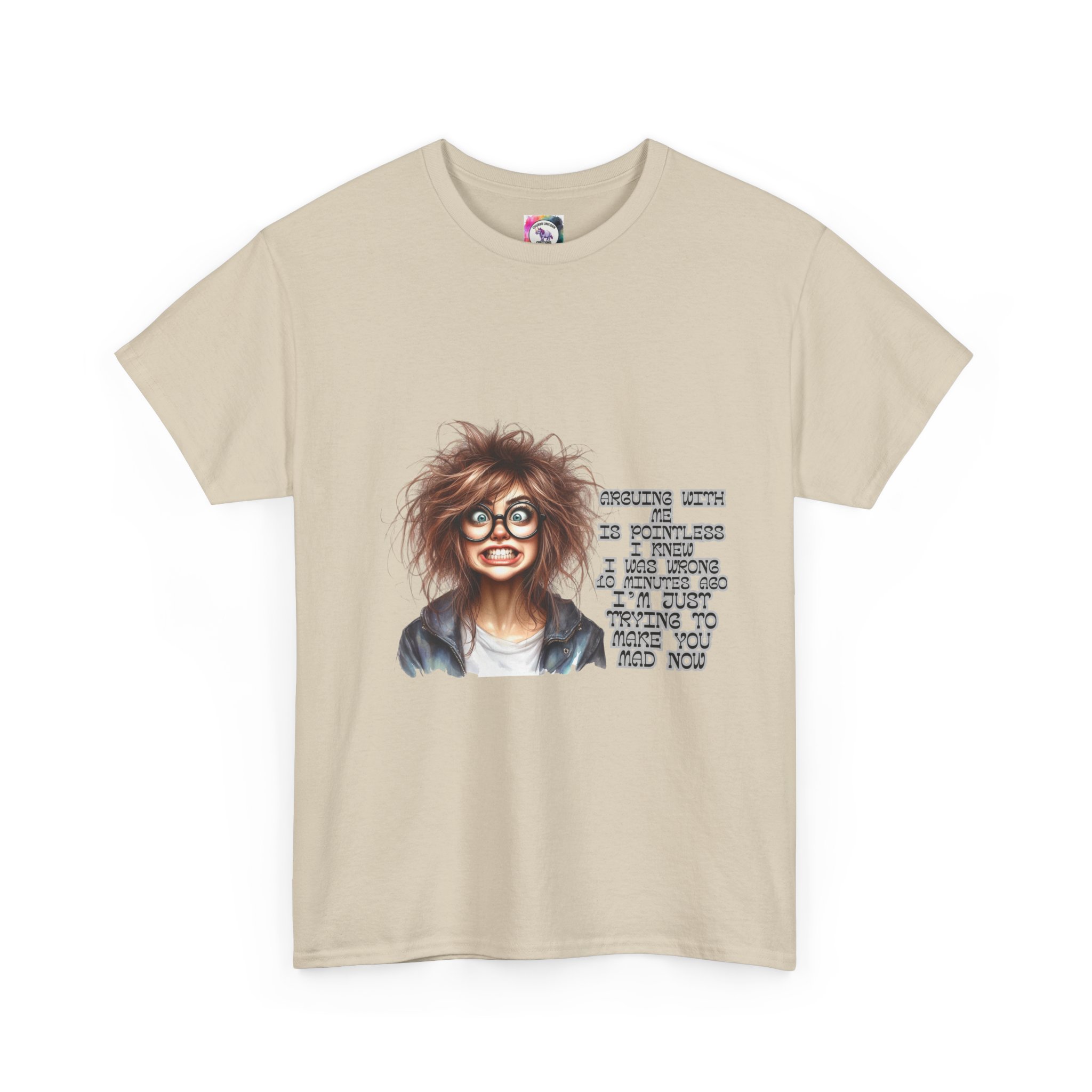 Crazy Hair Woman T‑Shirt — Funny Geeky Portrait with 'Funny' Quote - Image 15