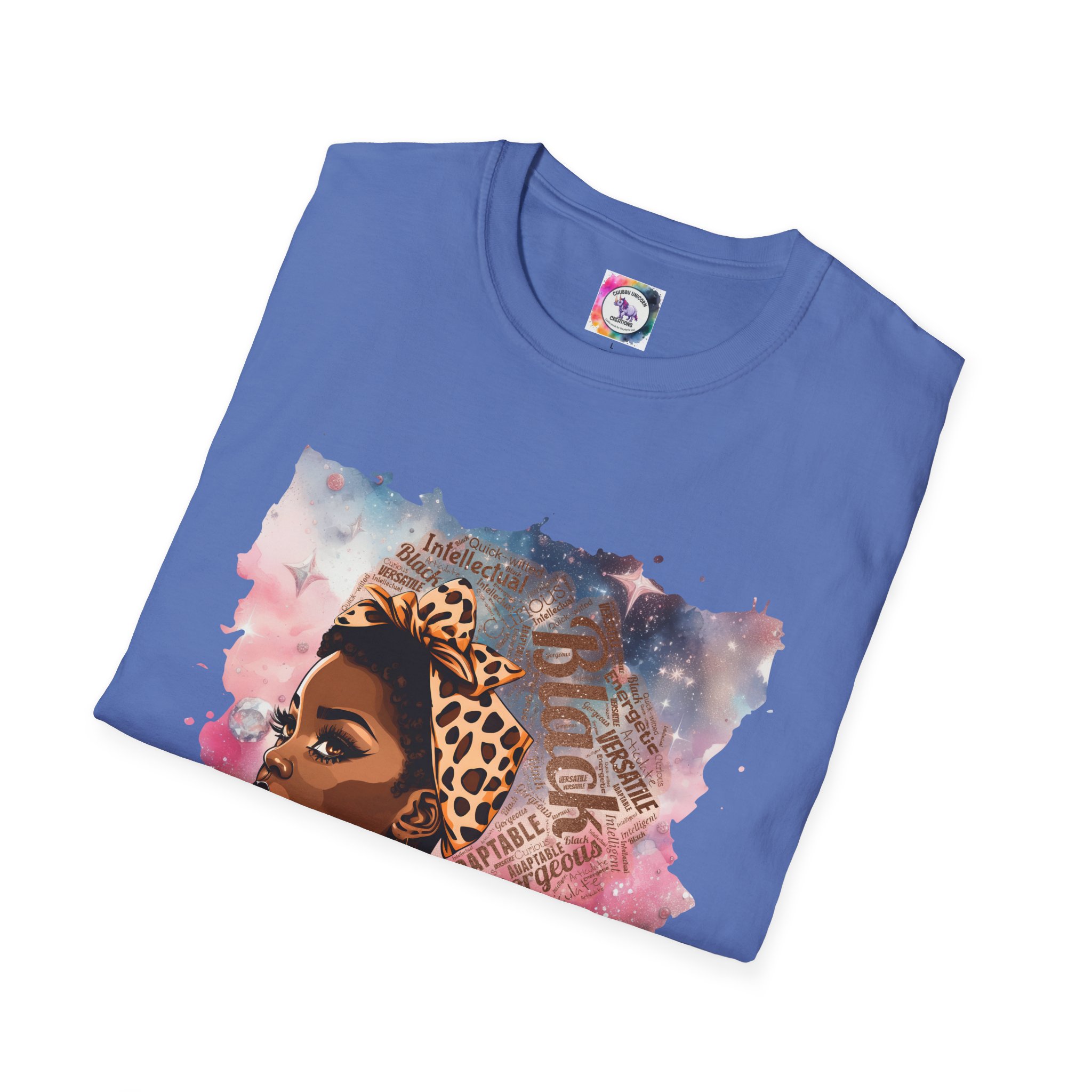 Gemini Queen Afro Chic T-Shirt — Black Queen Graphic Tee with Leopard Headwrap - Image 41