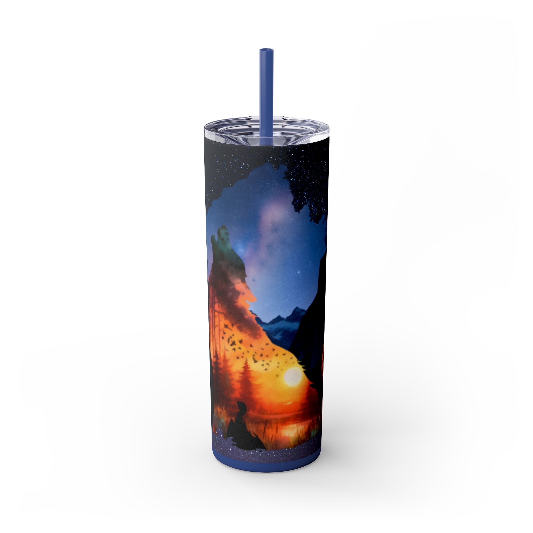 20oz Skinny Tumbler with Straw - Inspirational Travel Scene, Eco-Friendly Drinkware, Adventure Mug, Outdoor Gift, Unique Party Favor - Image 61