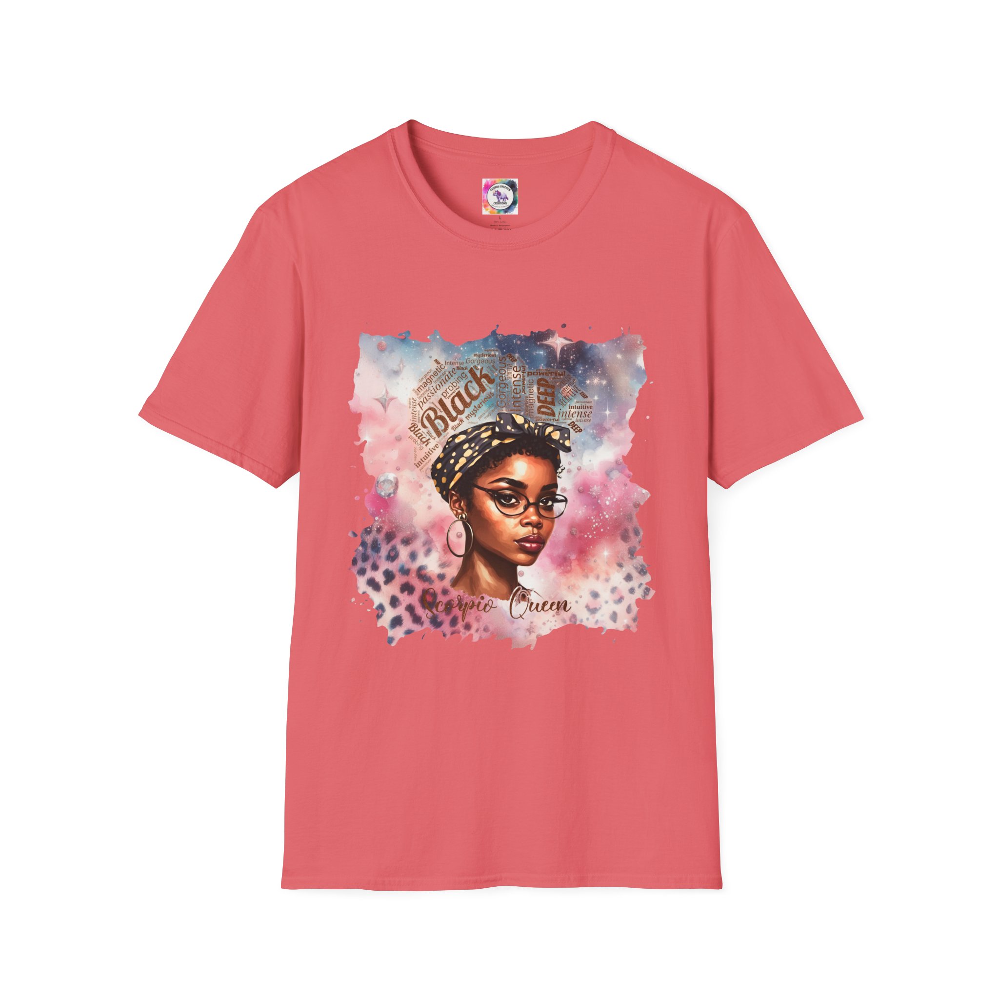T-Shirt — 'Black Scorpio Queen' Afrocentric Watercolor Portrait Tee - Image 11