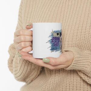 Pin-Up Denim Doll Ceramic Mug — "Beauty is Not Defined by the Size of Your Jeans"