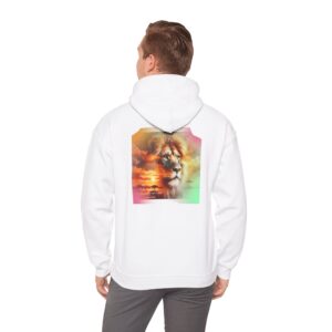Lion Sunset Hoodie - Colorful Majestic Lion Graphic Hooded Sweatshirt