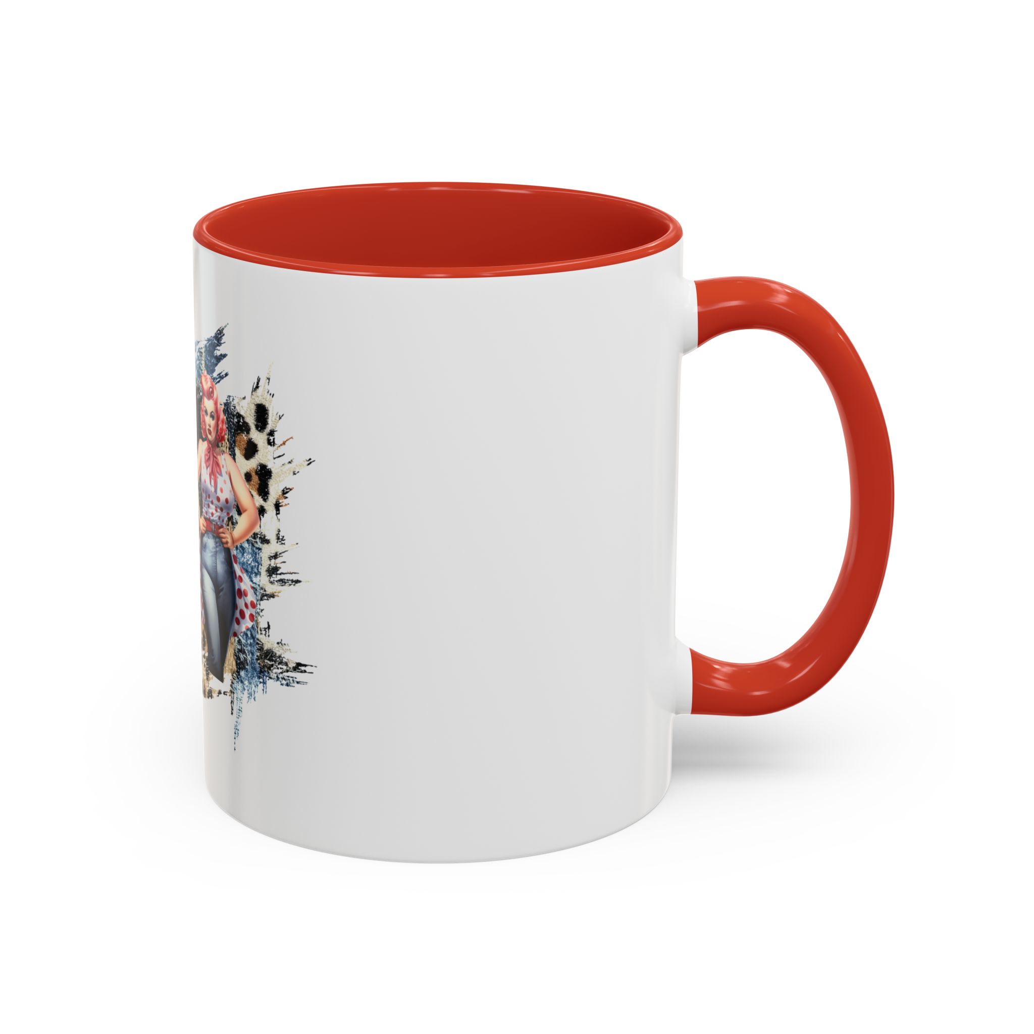 Vintage Pin-Up Coffee Mug — "Beauty is Not Defined by the Size of Your Jeans" Accent Mug - Image 14