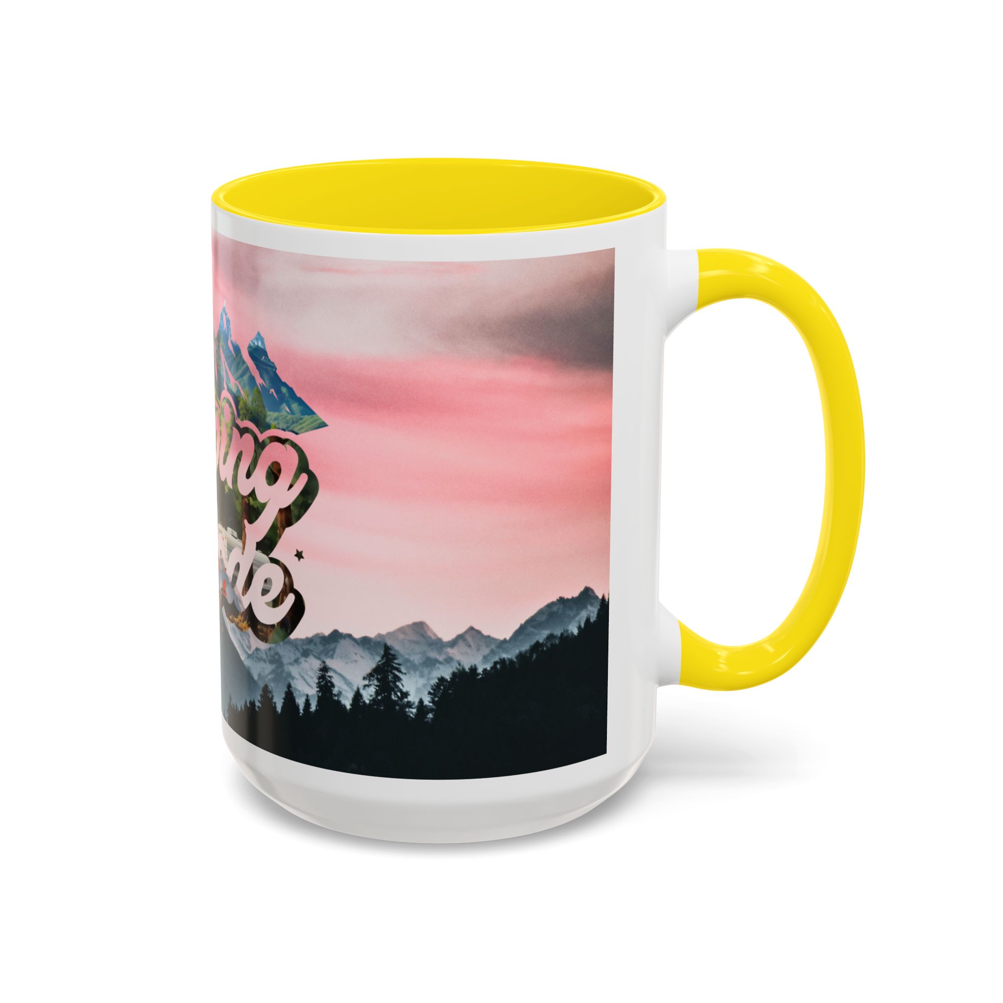 Camping Mode Coffee Mug — Pink Mountain Scenic Accent Mug (11/15oz) - Image 67