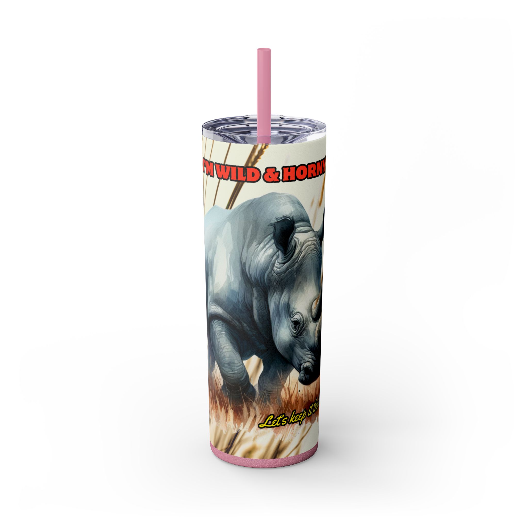 Wild & Free Rhino Tumbler, 20oz Skinny Travel Cup, Nature Lover Gift, Outdoor Adventure Drinkware, Cute Animal Cup, Wildlife Enthusiast Mug - Image 20
