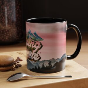 Camping Mode Coffee Mug — Pink Mountain Scenic Accent Mug (11/15oz)