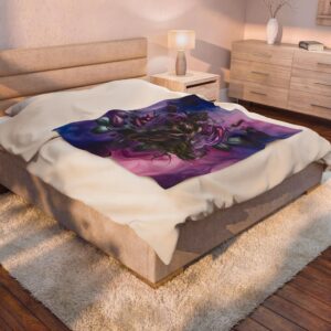 Enchanting Velveteen Plush Blanket - Cozy, Unique Decor, Perfect Gift for Fantasy Lovers, Home Accent for Holidays, Soft Throw for Comfort