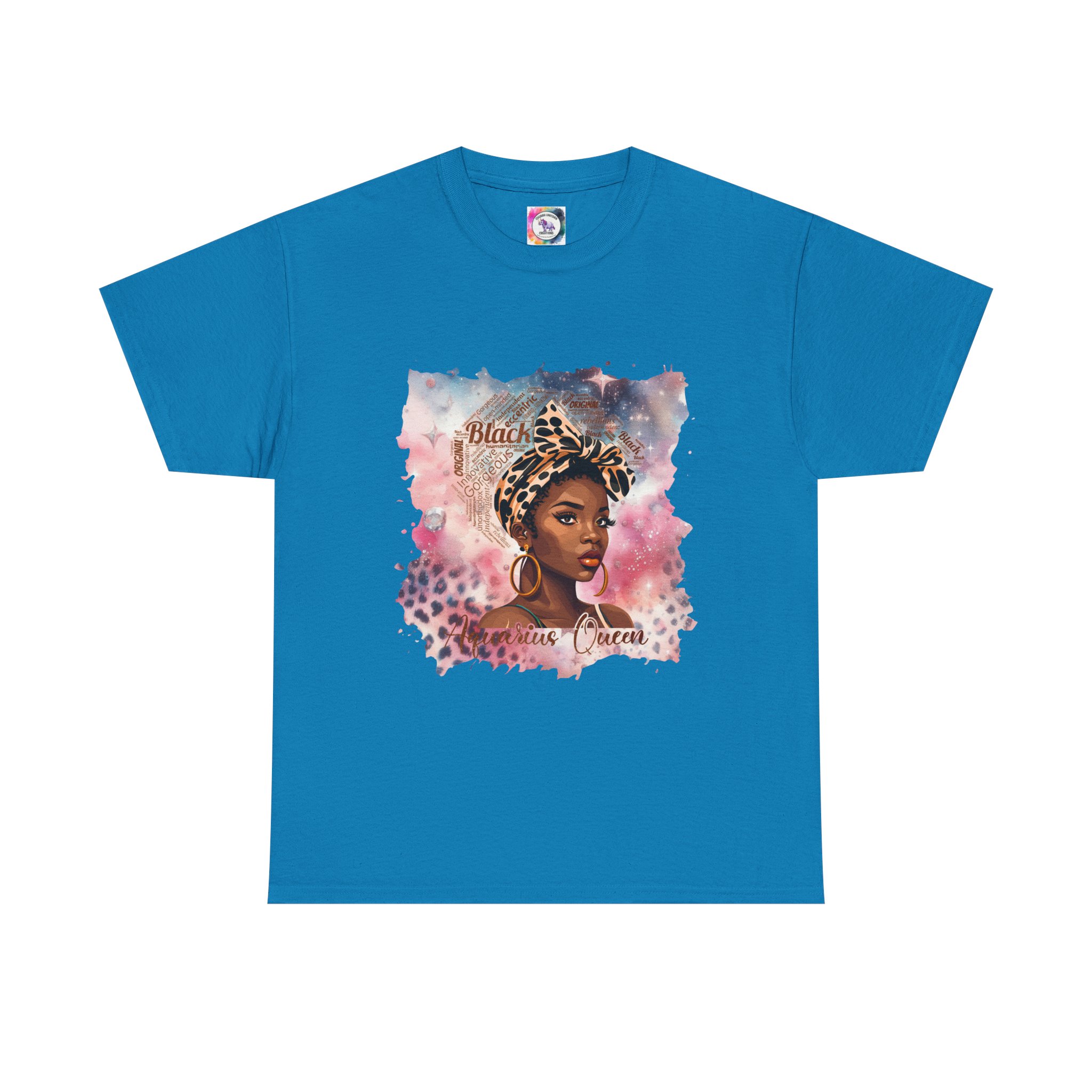 Black Aquarius Queen Tee — Watercolor Portrait T‑Shirt Celebrating Black Beauty - Image 34