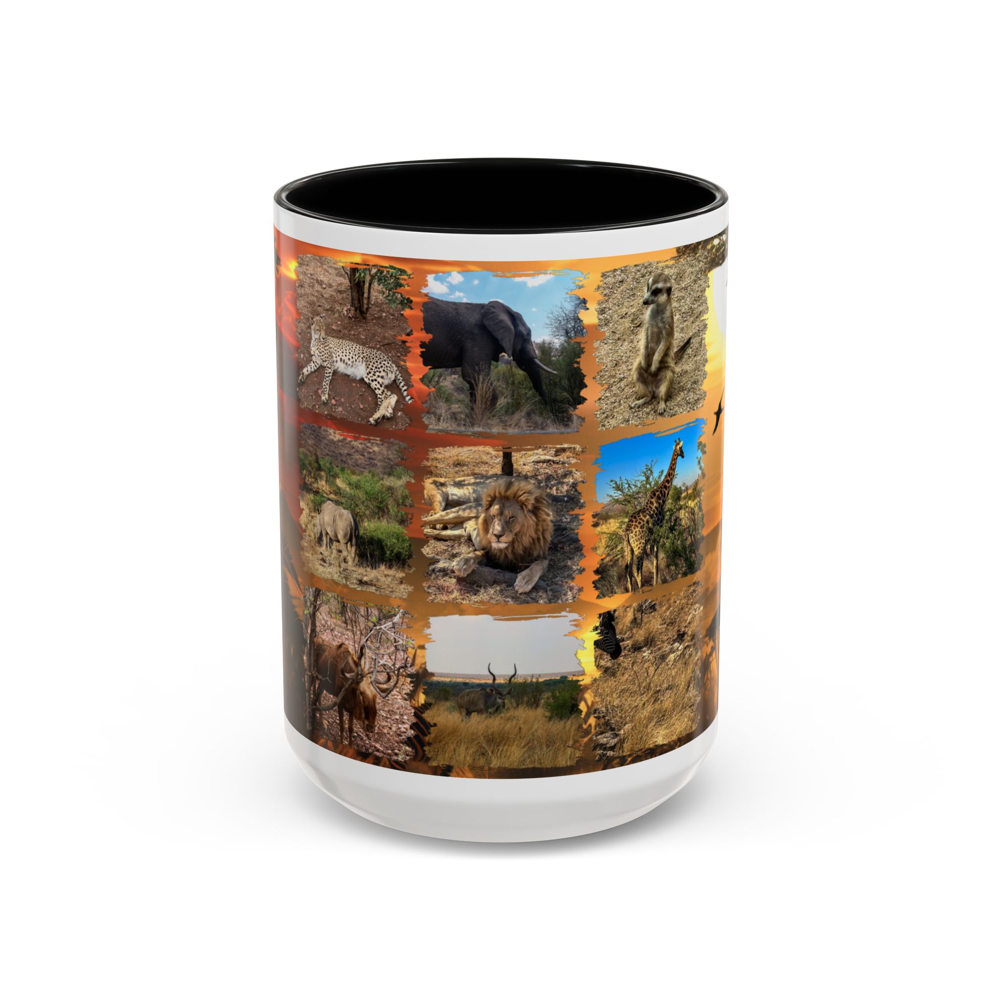 Wildlife Collage Accent Coffee Mug — Rustic Safari Animal Photo Design (11/15 oz) - Image 17