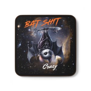 Bat Shit Crazy Coaster, Fun Coaster Set, Home Bar Decor, Halloween Decor, Gift for Bat Lover, Quirky Drinkware