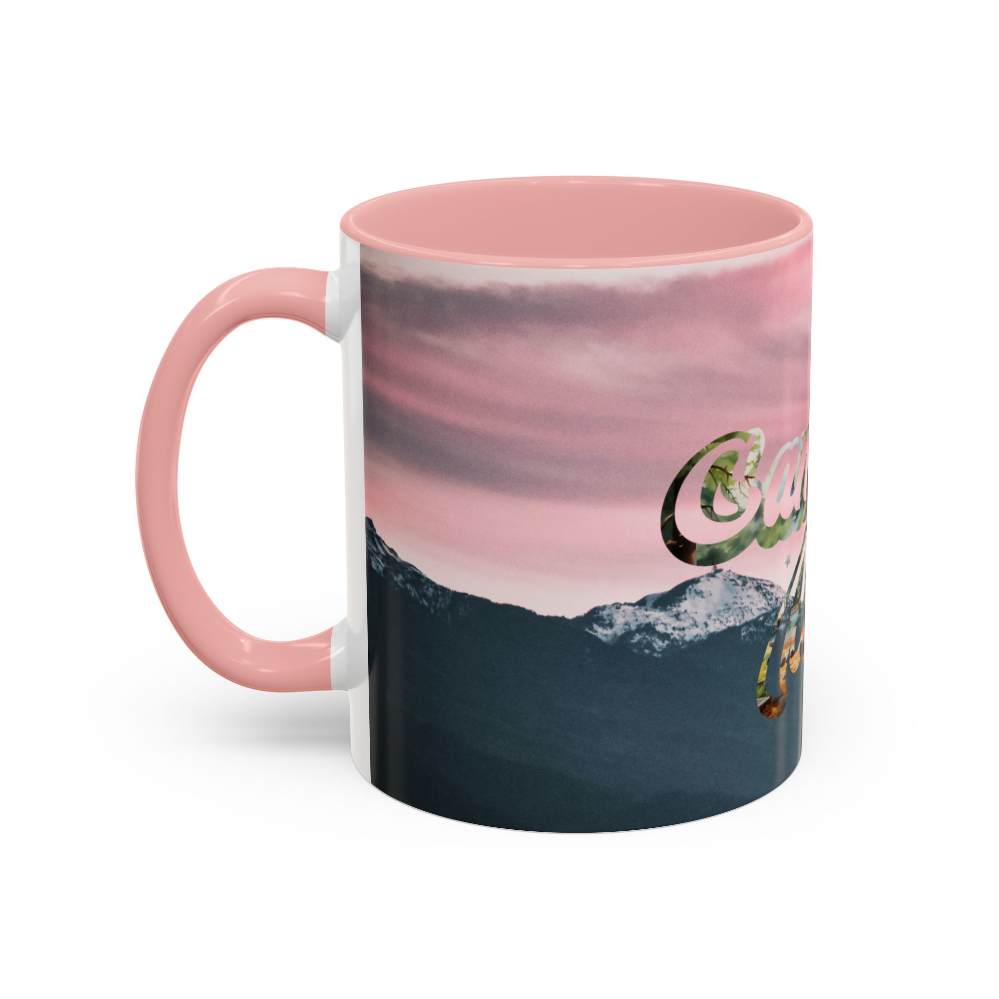 Camping Mode Coffee Mug — Pink Mountain Scenic Accent Mug (11/15oz) - Image 13