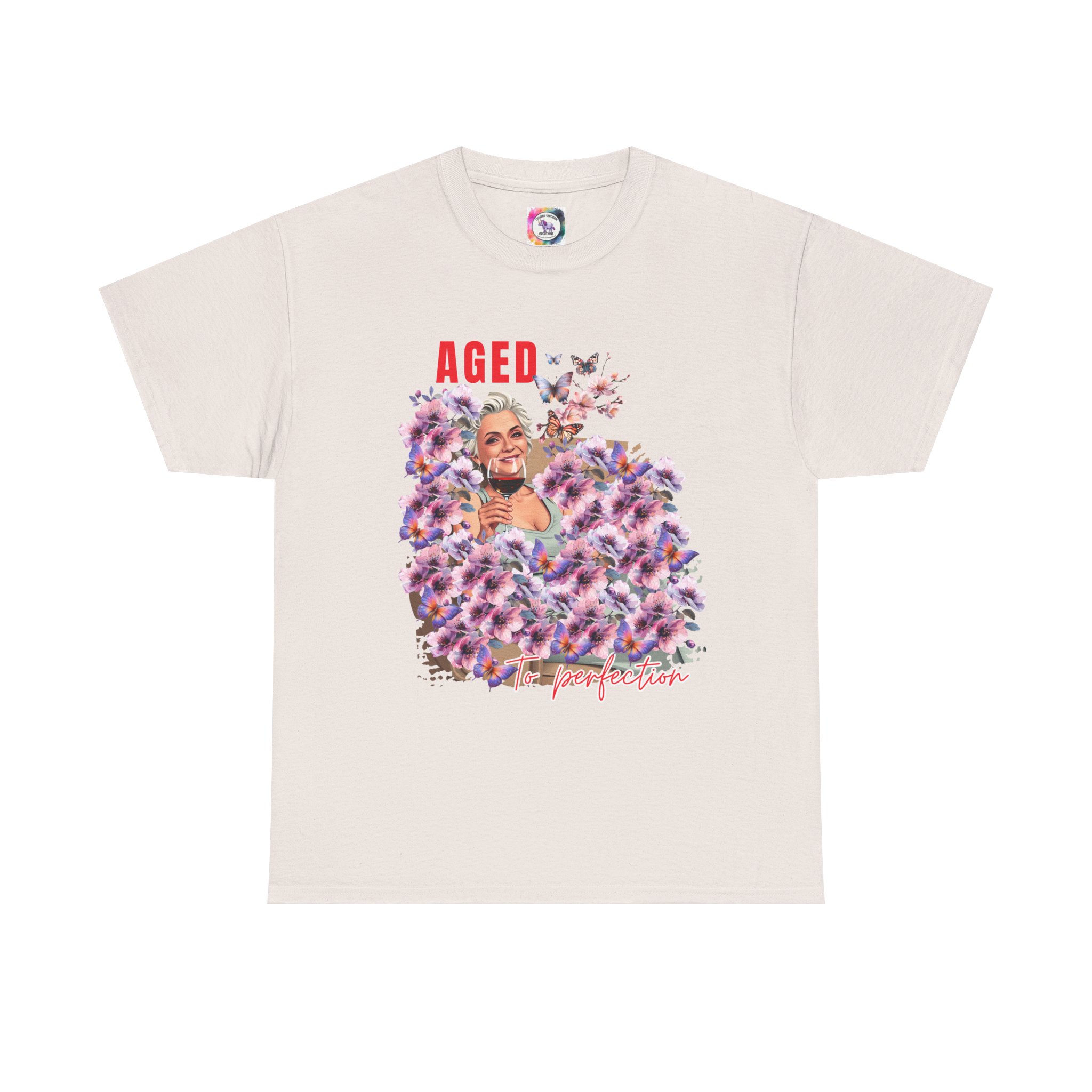 Aged to Perfection Unisex Heavy Cotton Tee, Birthday Gift, Casual Wear, Celebration Shirt, Floral Graphic Tee - Image 21