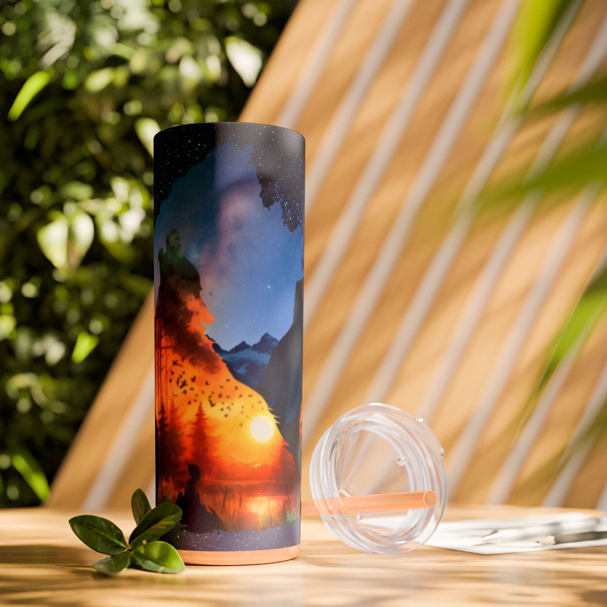 20oz Skinny Tumbler with Straw - Inspirational Travel Scene, Eco-Friendly Drinkware, Adventure Mug, Outdoor Gift, Unique Party Favor - Image 40