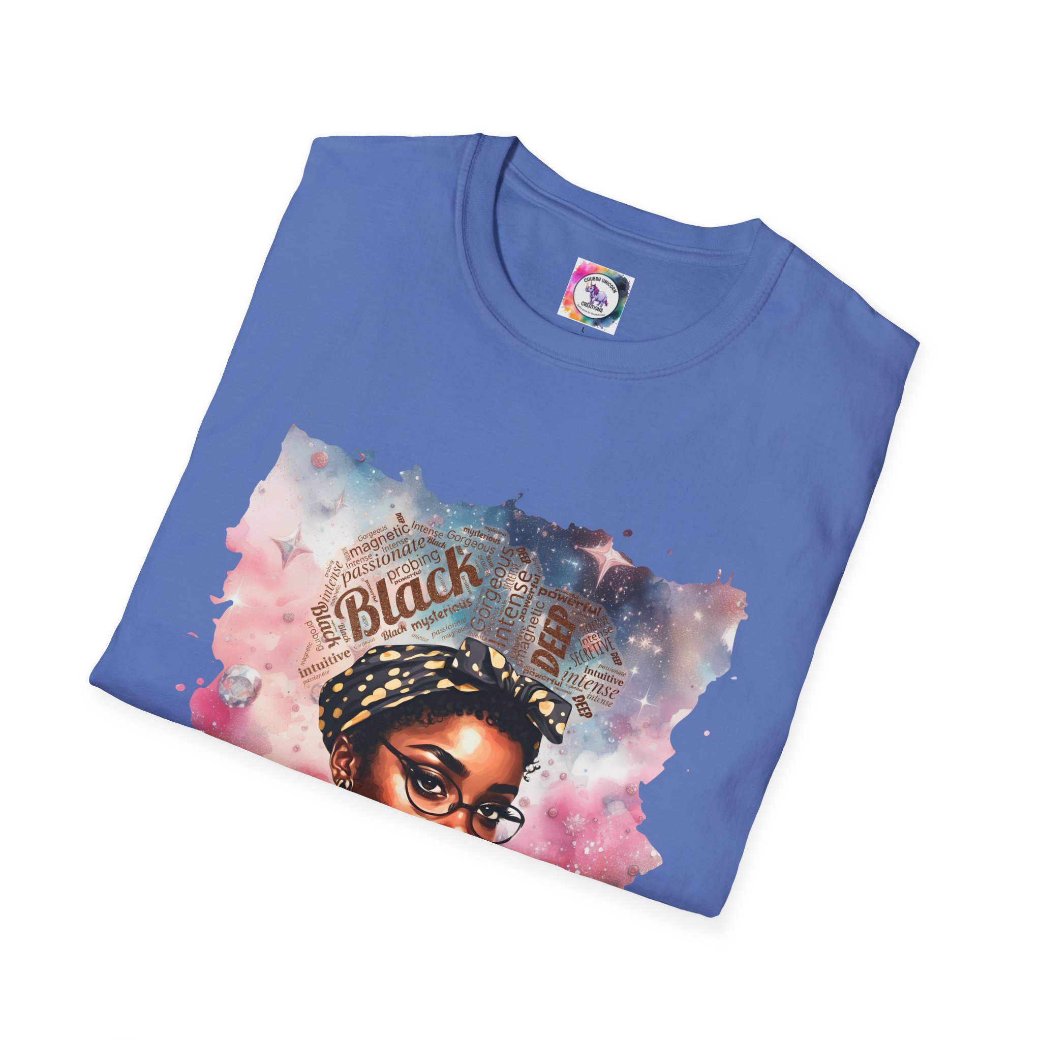 T-Shirt — 'Black Scorpio Queen' Afrocentric Watercolor Portrait Tee - Image 54