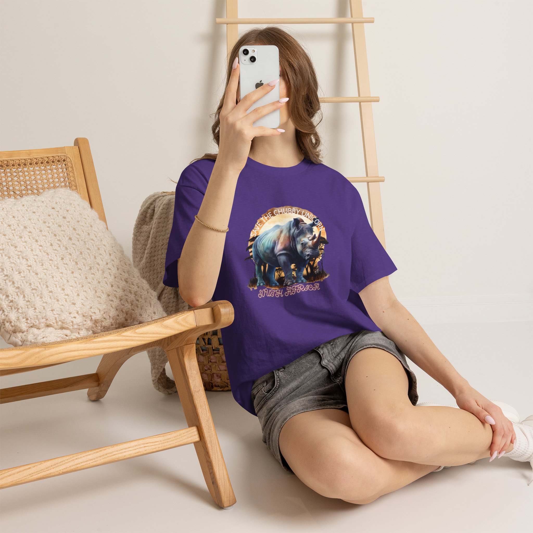 Vintage Rhino Graphic Tee | Comfortable Unisex Heavy Cotton Shirt | Animal Lover Gift | Eco-Friendly Fashion | Nature-Inspired Apparel - Image 45