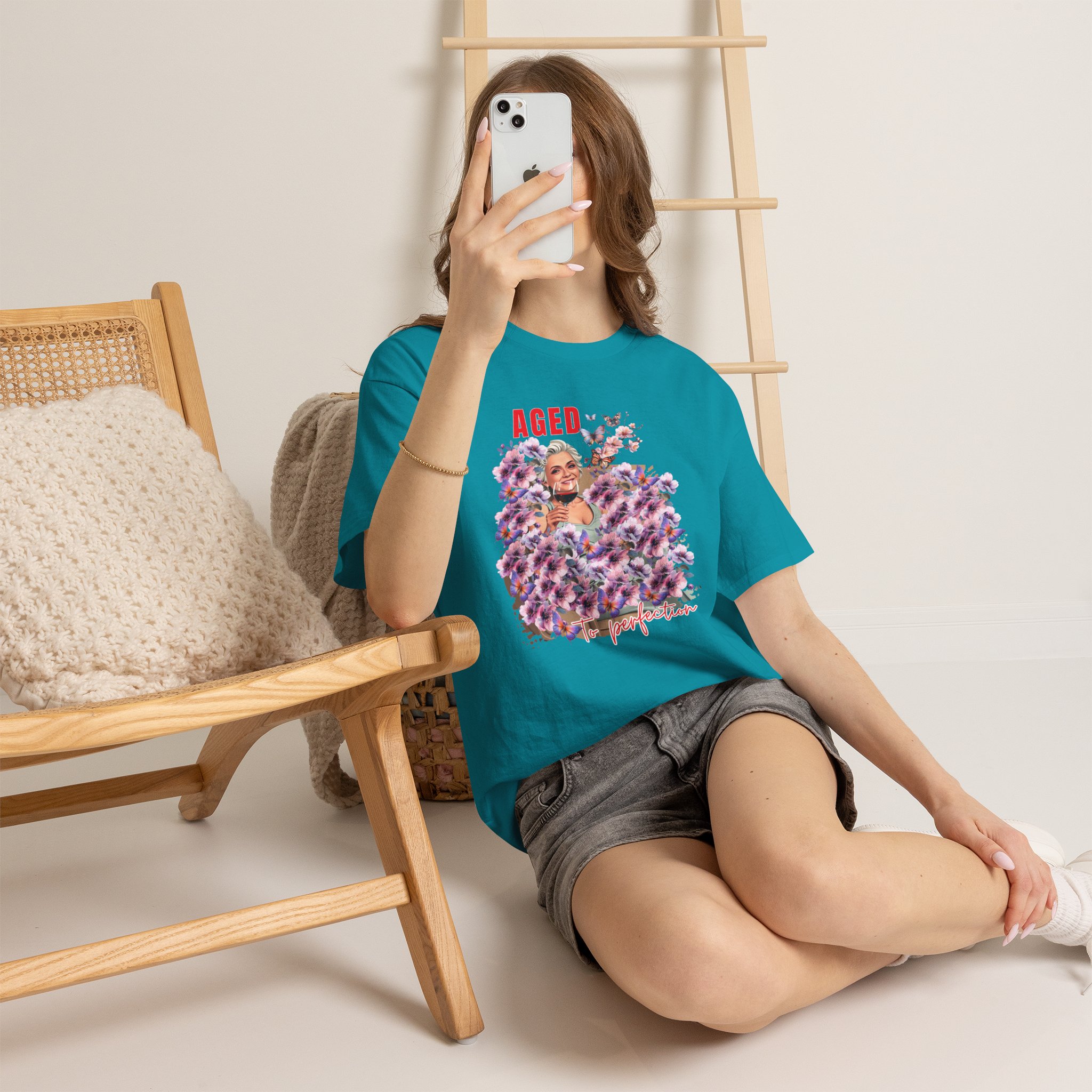 Aged to Perfection Unisex Heavy Cotton Tee, Birthday Gift, Casual Wear, Celebration Shirt, Floral Graphic Tee - Image 45