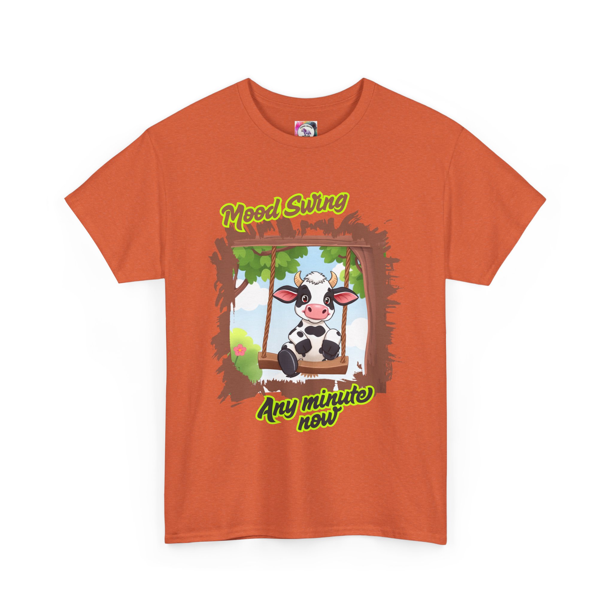 Funny Cow Tee, Unisex Heavy Cotton Tee, Animal Lover Shirt, Casual Gift, Farm-Themed T-Shirt, Quirky Humor Tee, Swinging Cow Design - Image 8