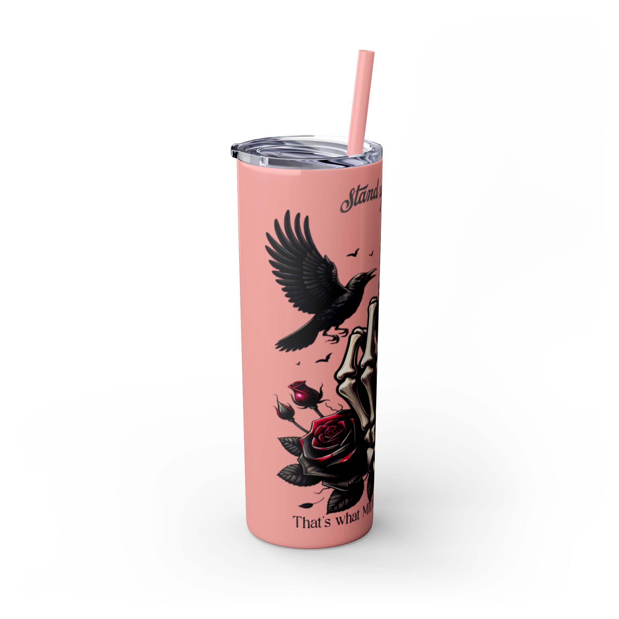 Gothic Skinny Tumbler, Stand Up for Yourself, 20oz, Unique Gift for Halloween, Edgy Coffee Cup, Reusable Straw Mug - Image 11