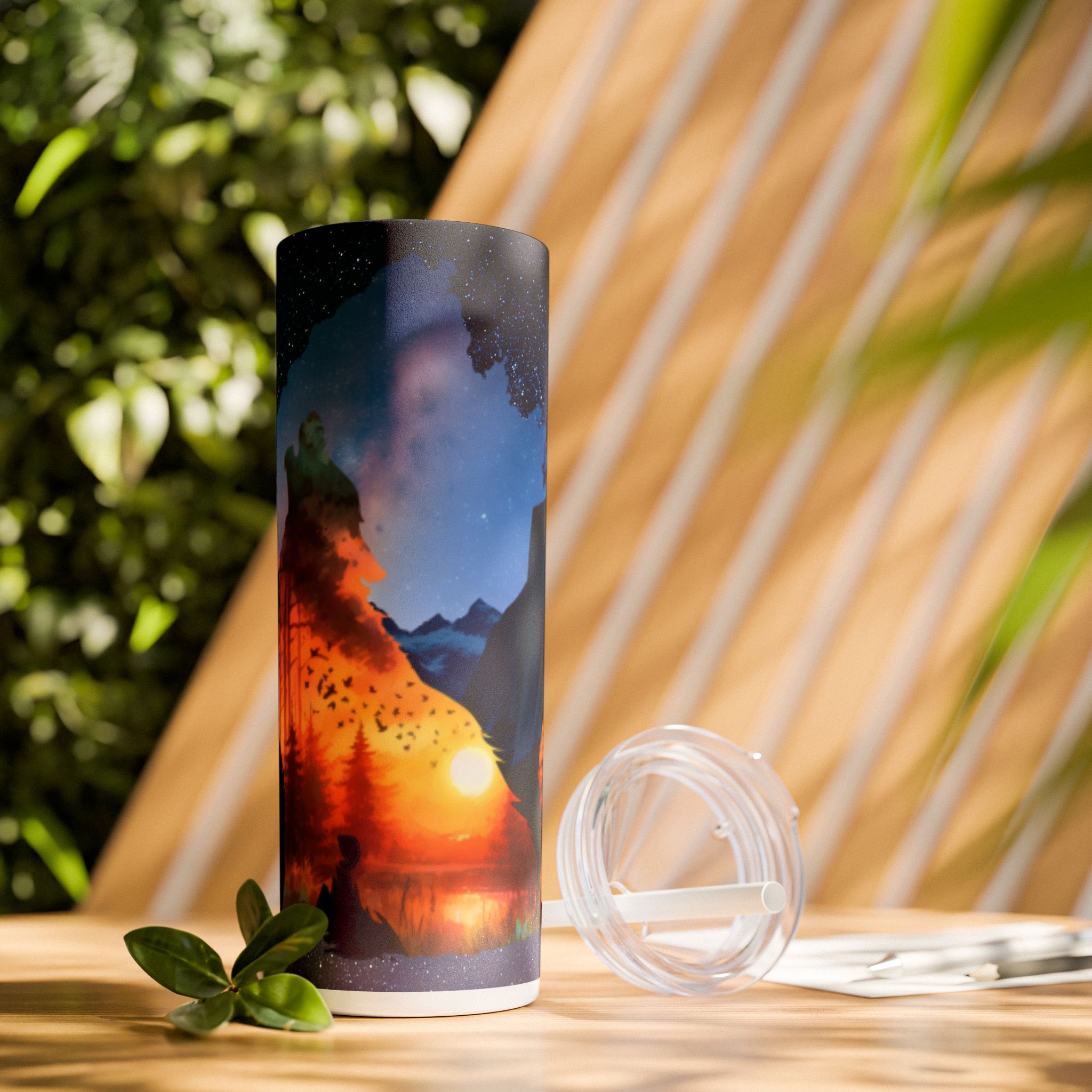 20oz Skinny Tumbler with Straw - Inspirational Travel Scene, Eco-Friendly Drinkware, Adventure Mug, Outdoor Gift, Unique Party Favor
