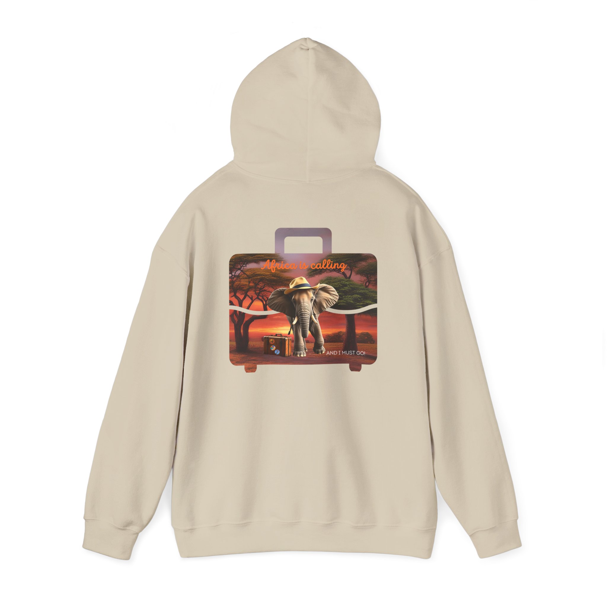 Safari Sunset Elephant Hoodie, Unisex Cozy Sweatshirt, Nature Lover Gift, Animal Print Apparel, Perfect for Travel and Everyday Style - Image 6