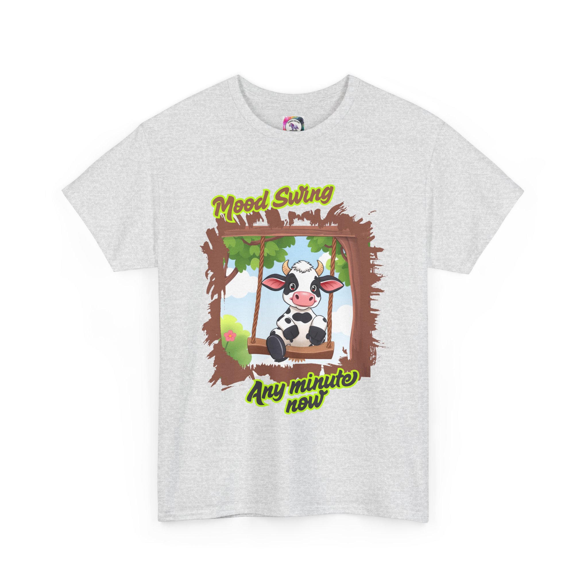 Funny Cow Tee, Unisex Heavy Cotton Tee, Animal Lover Shirt, Casual Gift, Farm-Themed T-Shirt, Quirky Humor Tee, Swinging Cow Design - Image 4